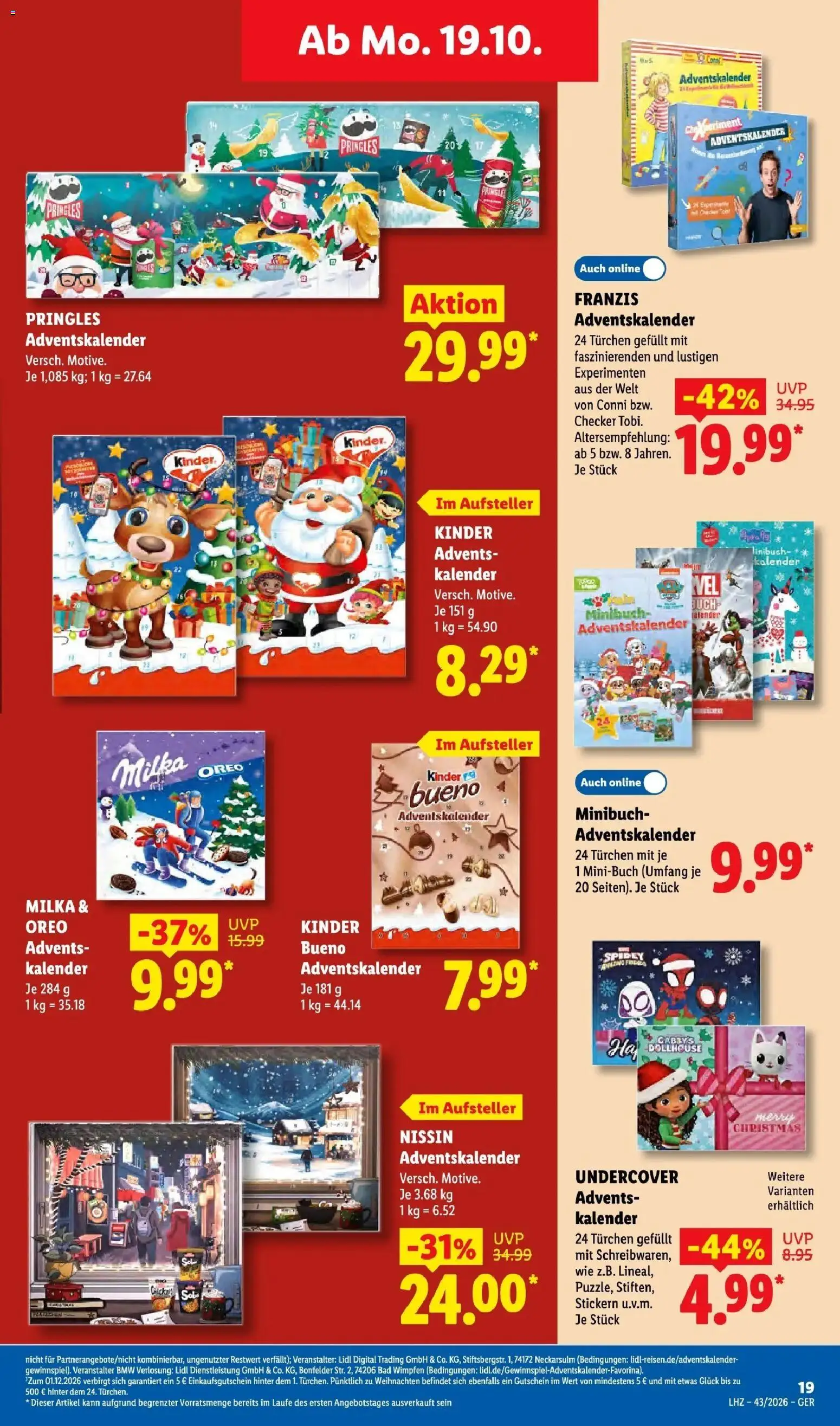 Lidl Prospekt Grimma (ab 19.10.2026) zum Blättern » Angebote | Seite: 31 | Produkte: Bad, Kinder bueno, Milka, Pringles