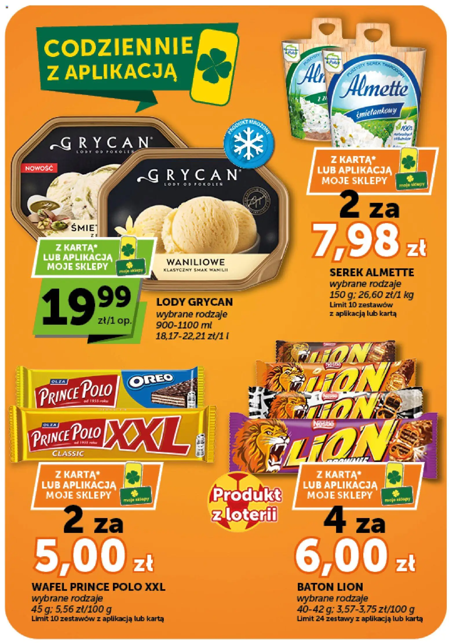 ABC gazetka - Minimarket od 16.07.2026 | Strona: 14 | Produkty: Karta, Prince polo xxl, Lody Grycan, Lody