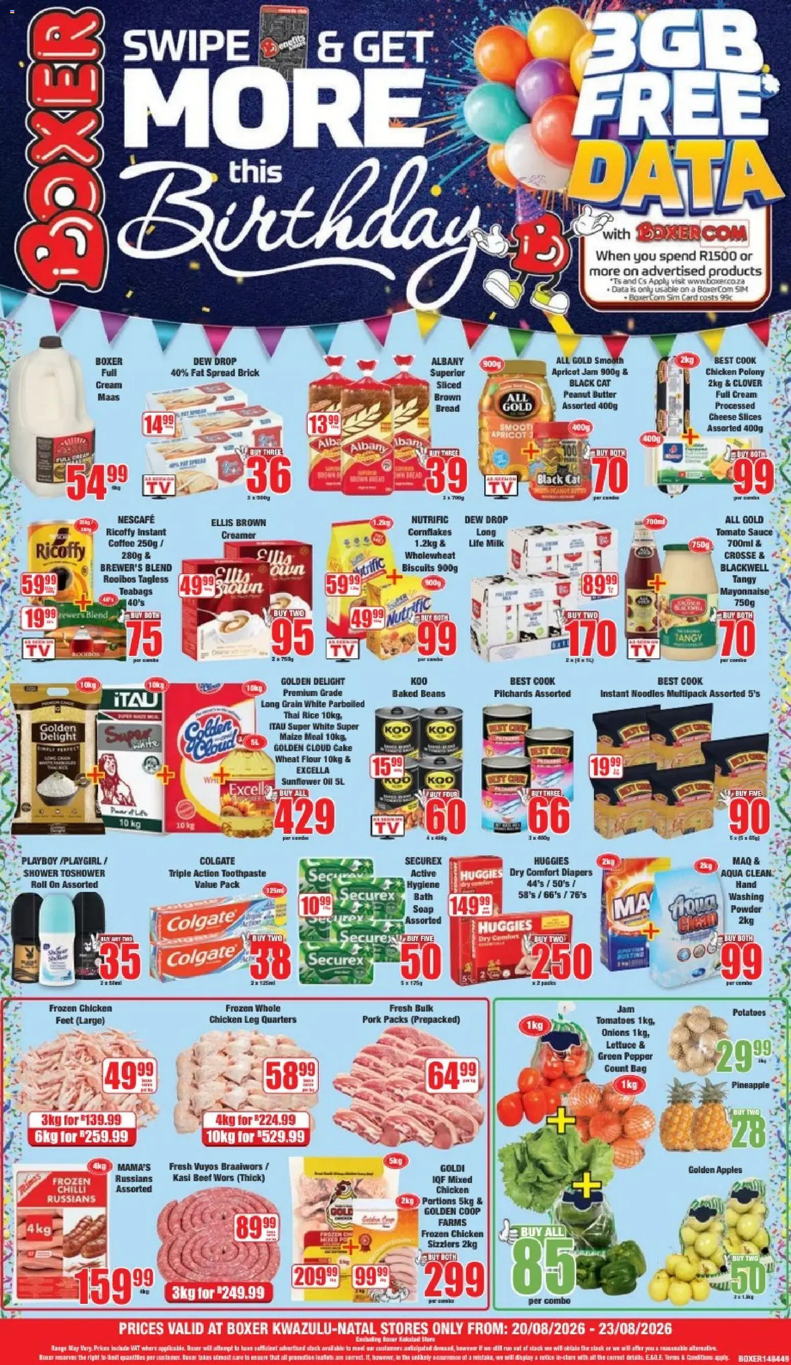 New Boxer catalogue – valid from 20/08/2026 | Page: 1 | Products: Data, Noodles, Onions, Lettuce