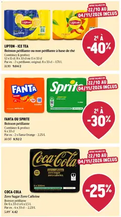 FANTA OU SPRITE, Boisson pétillante, Combine & profitez, 6 x 33 cl, Par ex. : 2 x Fanta Orange – 2,25/L - Voorbeeld van een folder van Delhaize, geldig van 22/10/2026 | Pagina: 35