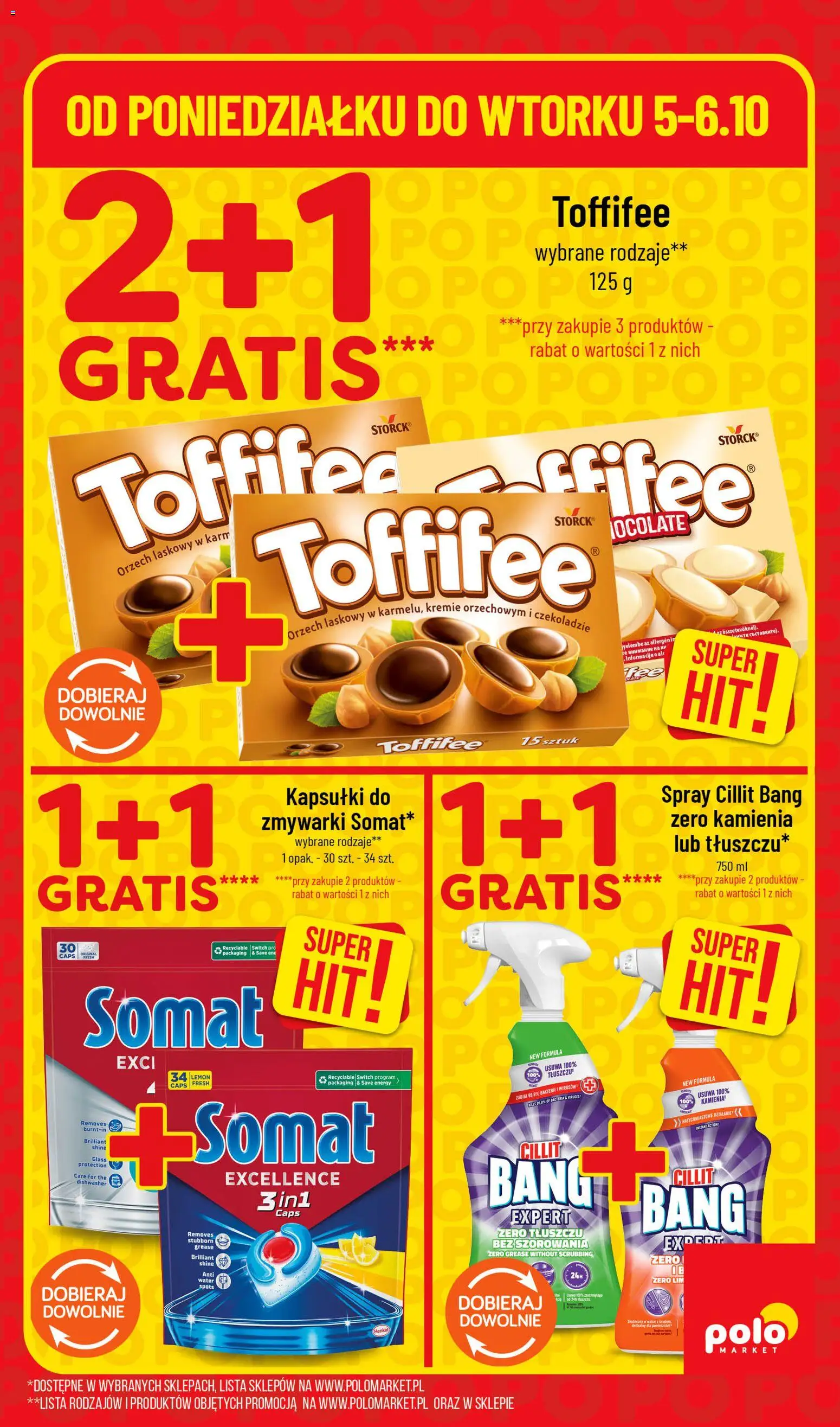 Nowa POLOmarket gazetka od jutra 05.10.2026 | Strona: 3 | Produkty: Kapsułki, Toffifee, Cillit bang, Toffifee 15 sztuk