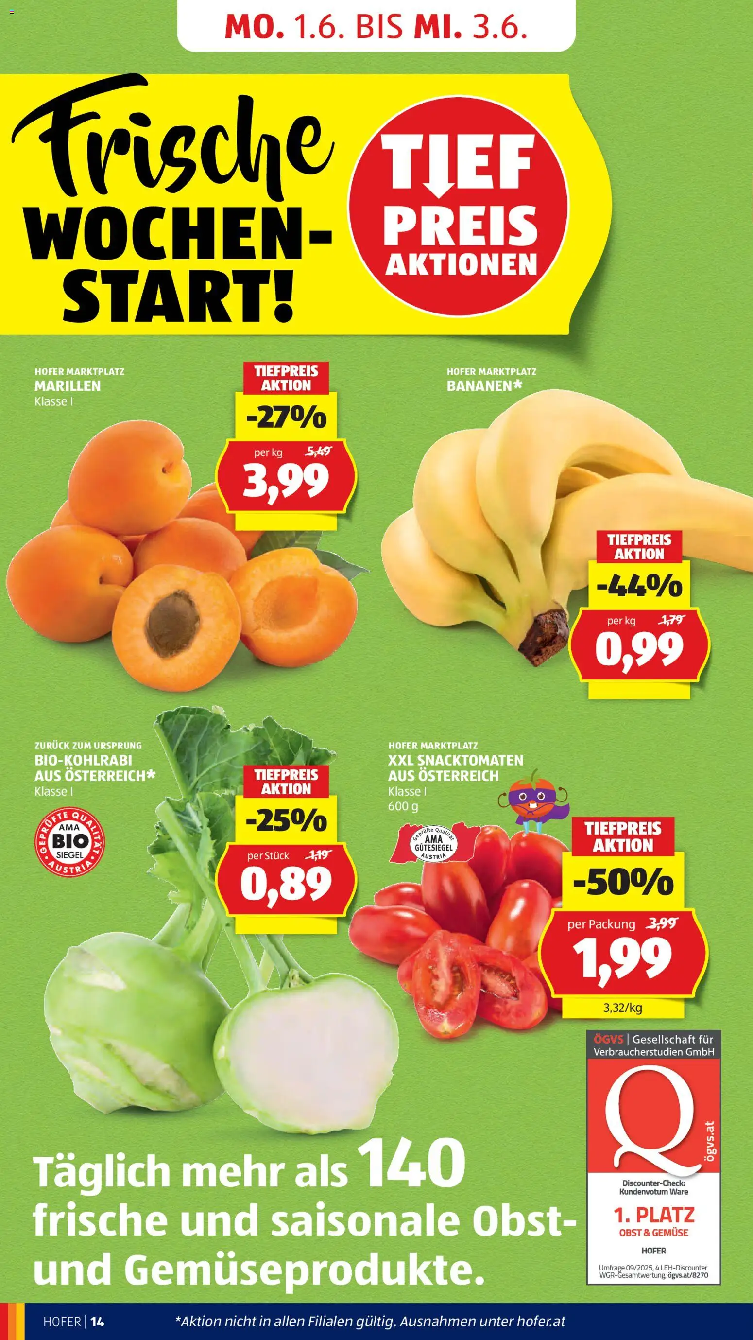 Hofer Flugblatt gültig ab 29.05.2026 | Seite: 18 | Produkte: Gemüse, Obst