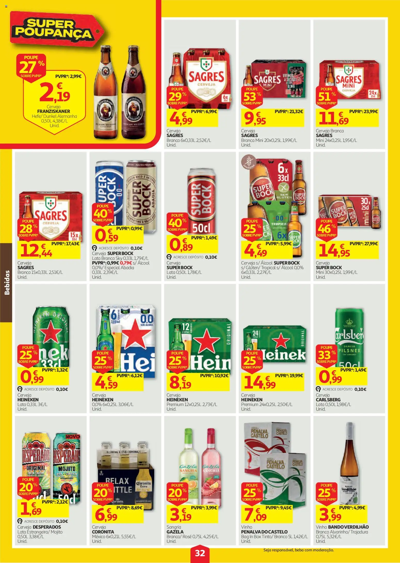 Auchan folheto │ válido de 08/10/2026 | Página: 32 | Produtos: Bebidas, Desperados, Vinho, Cerveja