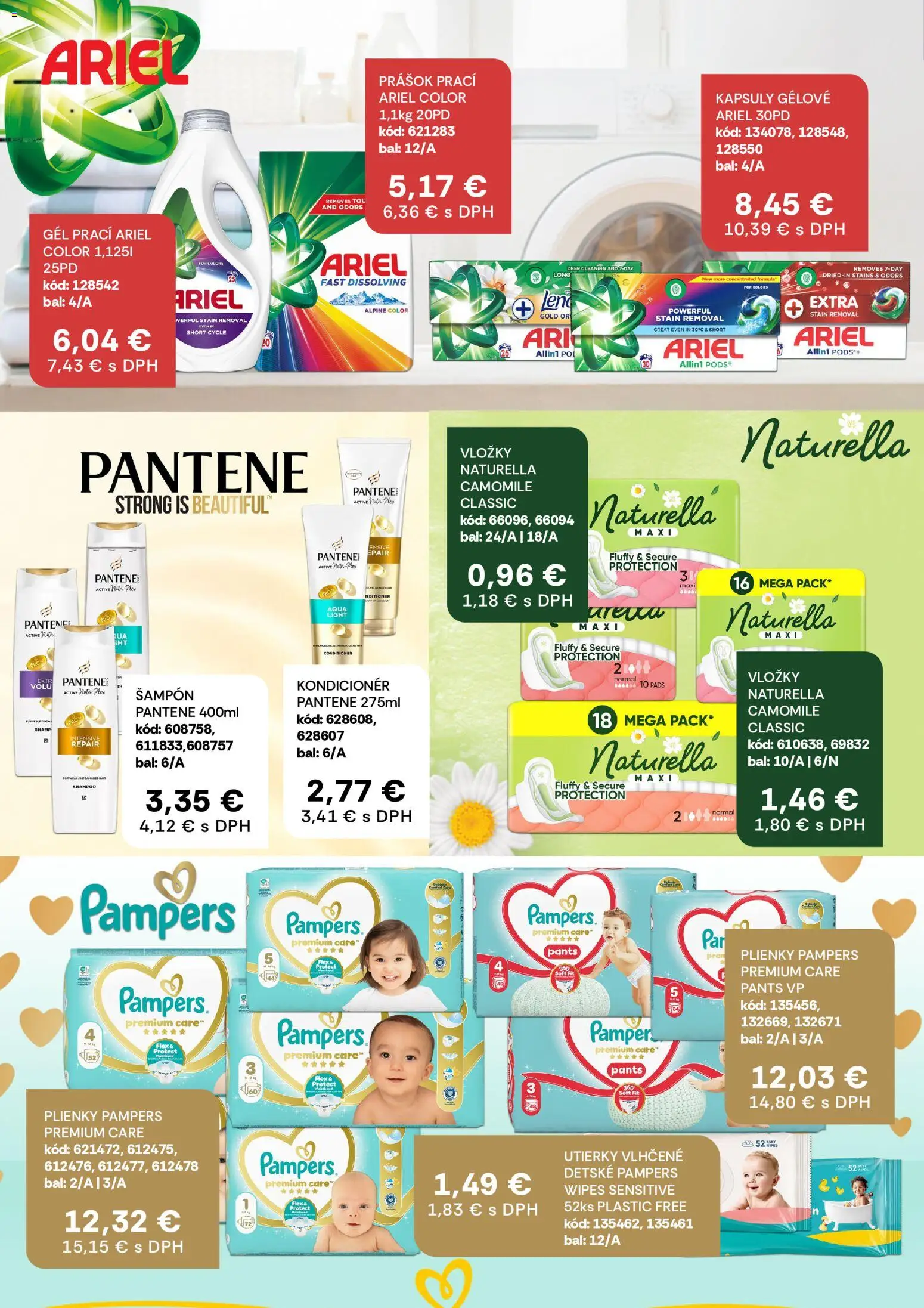Nové Labaš akcie – leták je platný od 03.07.2026 | Strana: 32 | Produkty: Pampers Premium Care, Kondicionér, Plienky, Pampers