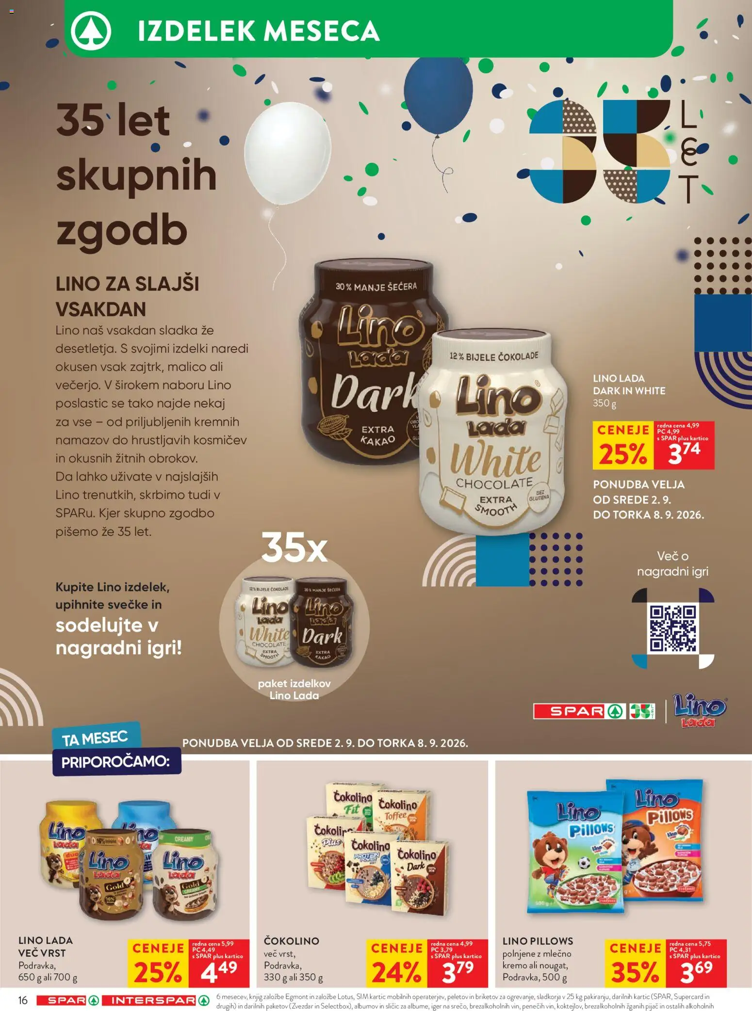 Novi Spar katalog ponudbe – veljaven od 02.09.2026 | Stran: 22 | Izdelki: Čokolino