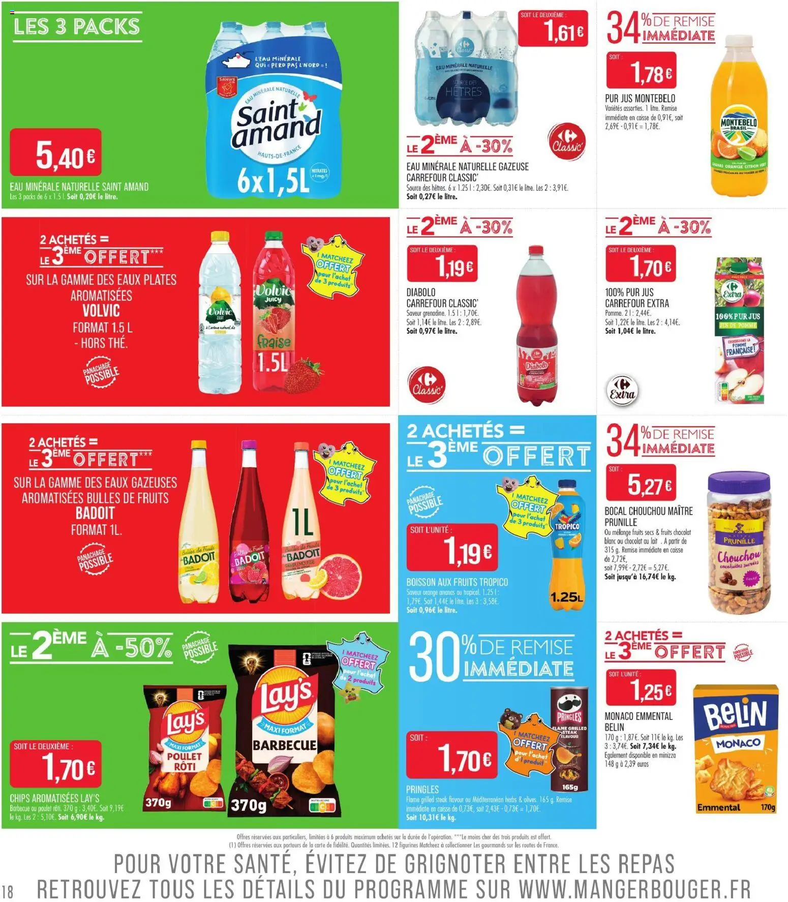 {H1} | Page: 18 | Produits: Volvic, Barbecue, Fruits, Cacahuètes