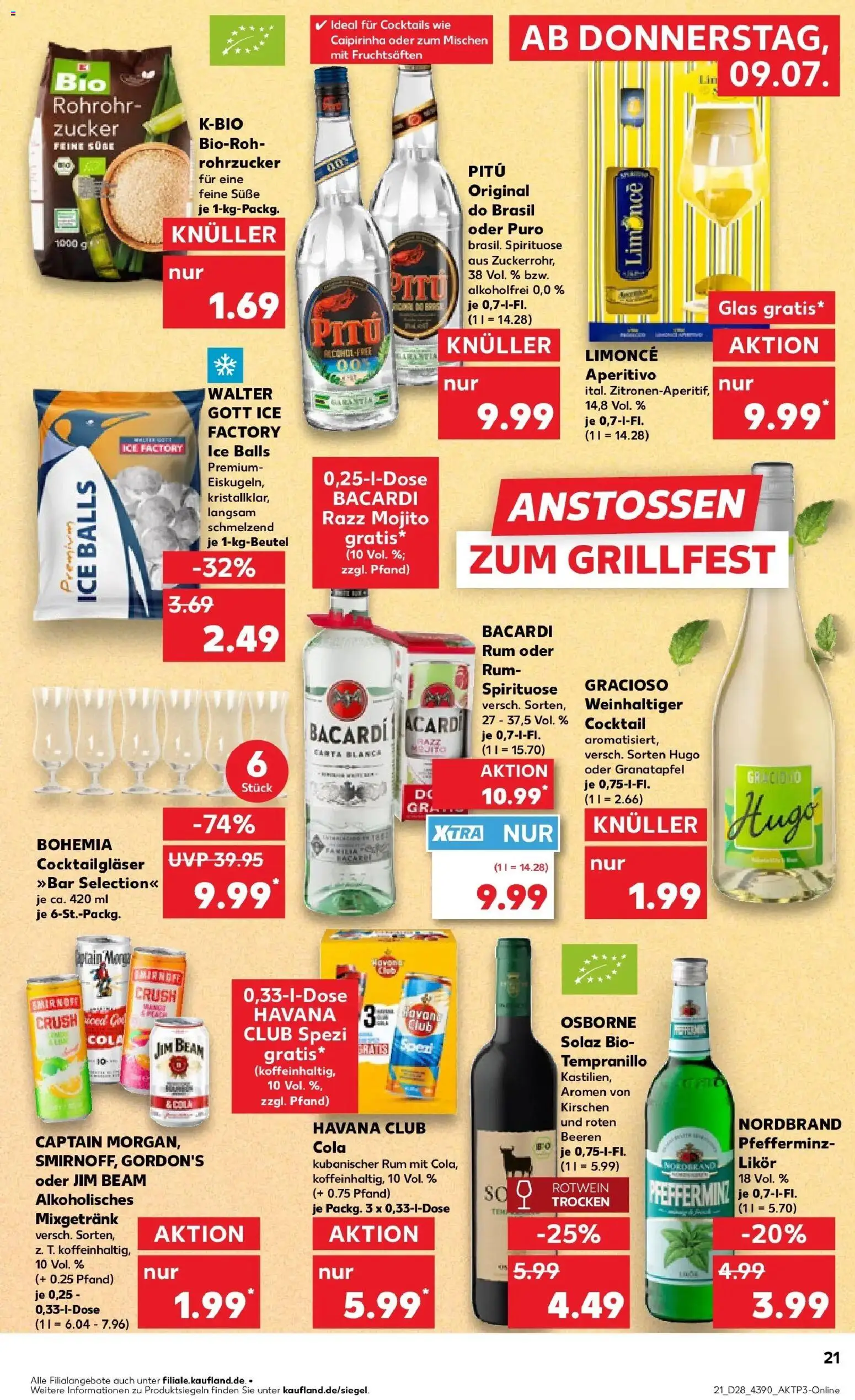 Kaufland Prospekt Riesa – gültig ab 09.07.2026 | Seite: 21 | Produkte: Havana club, Bacardi, Rotwein, Smirnoff