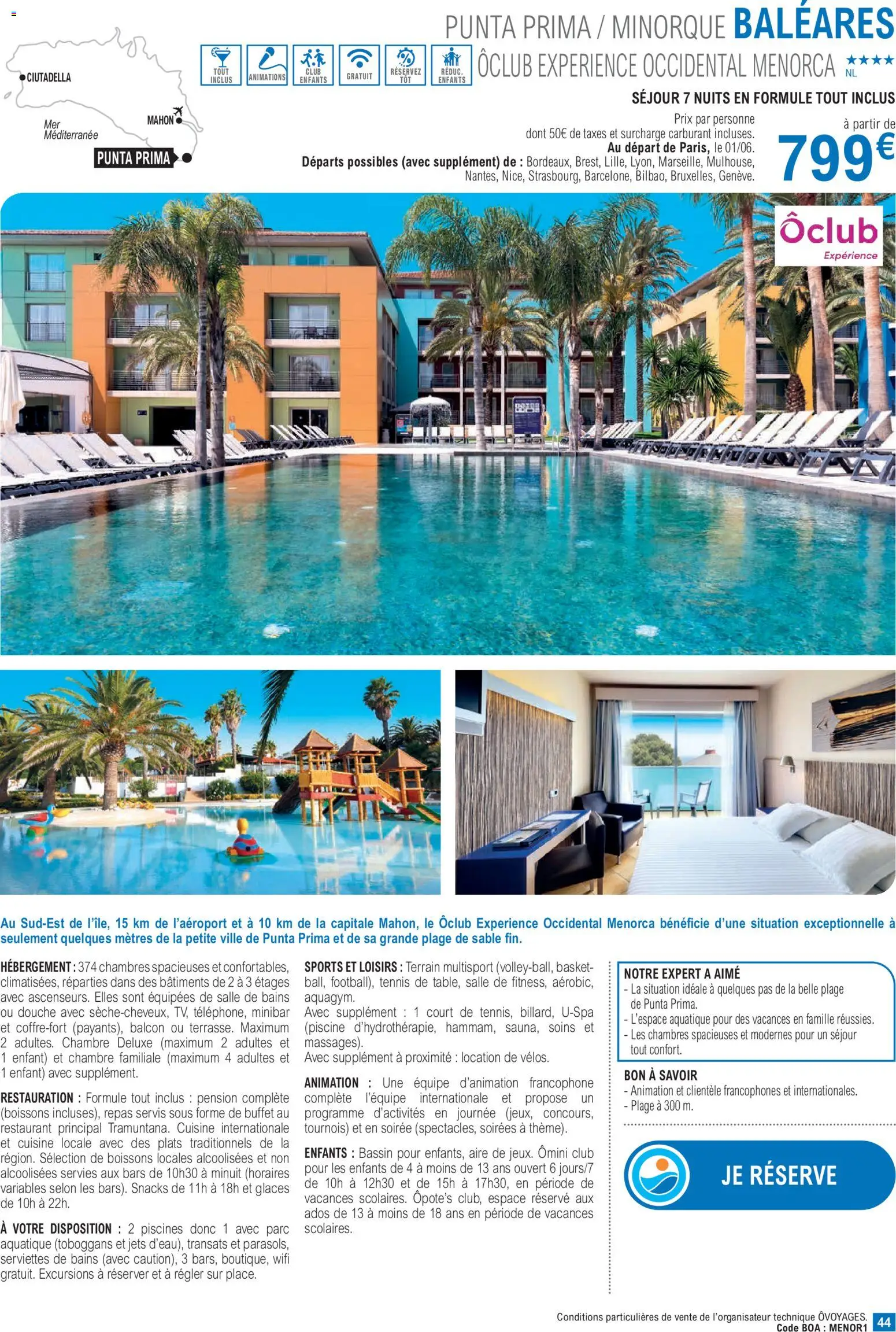 {H1} | Page: 44 | Produits: Glaces, Buffet, Piscine, Serviettes