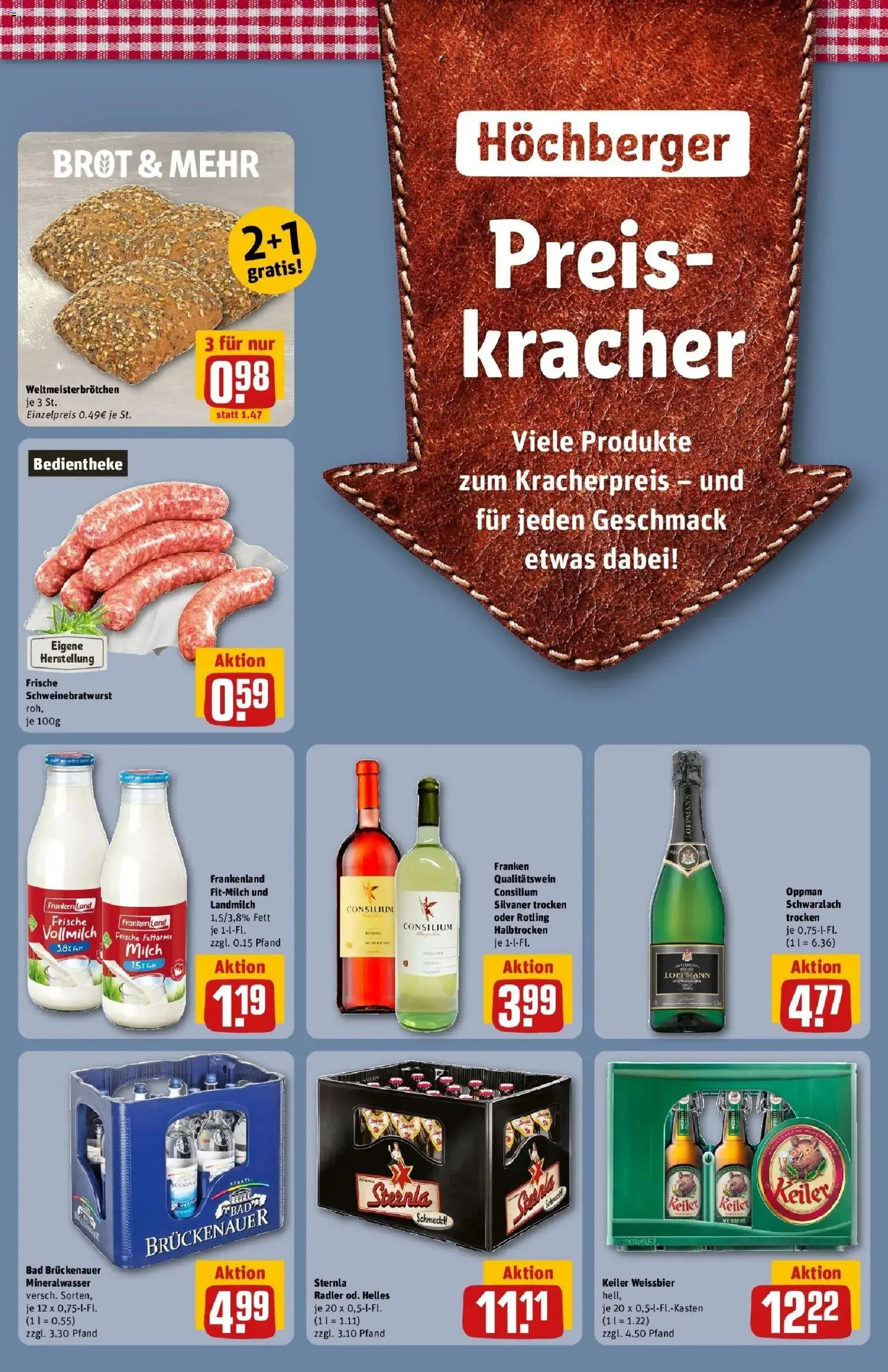 REWE Prospekt ab 10.08.2026 zum Blättern » Angebote | Seite: 33 | Produkte: Weißbier, Bad, Mineralwasser, Brot
