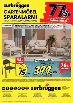 Zurbrüggen: Gartenmöbel Sparalarm! ab 10.08.2026 gültig | Seite: 8 | Produkte: Kissen, Stuhl, Gartenmöbel, Uhr