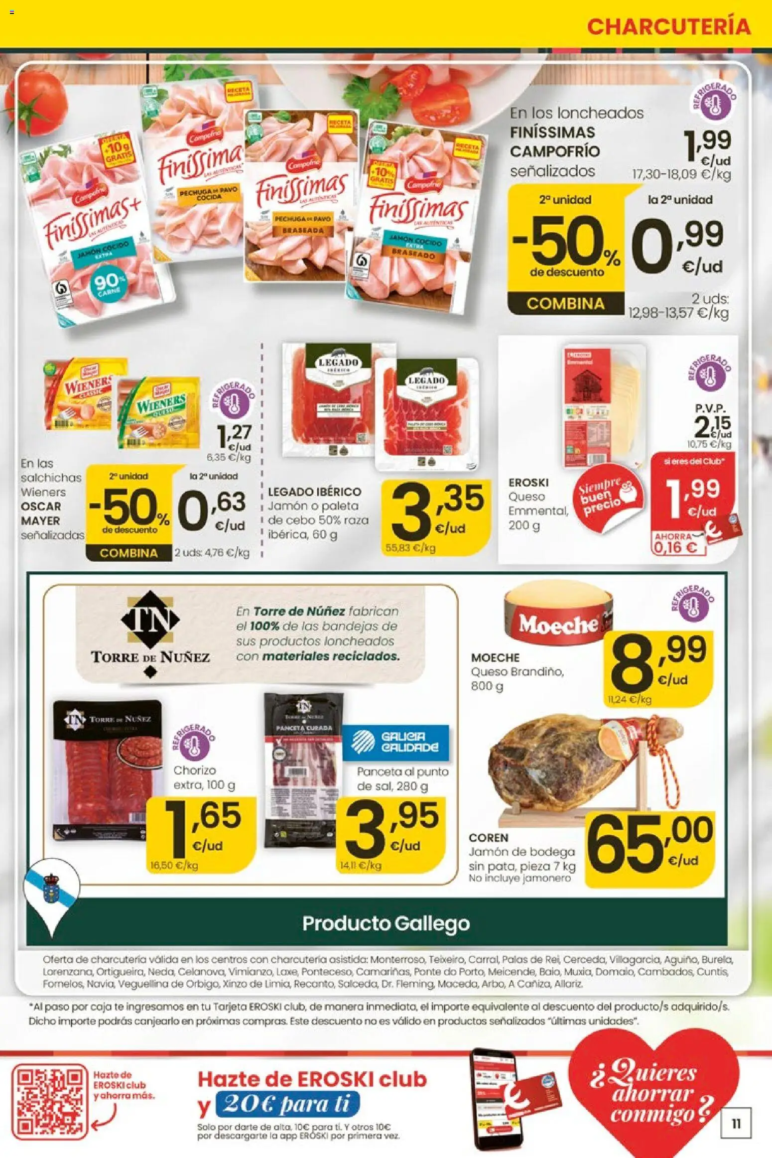 Eroski Quieres ahorrar conmigo │ válido desde el 14.05.2026 | Página: 11 | Productos: Ηλεκτρικός φούρνος, Jamón, Jamón cocido, Té
