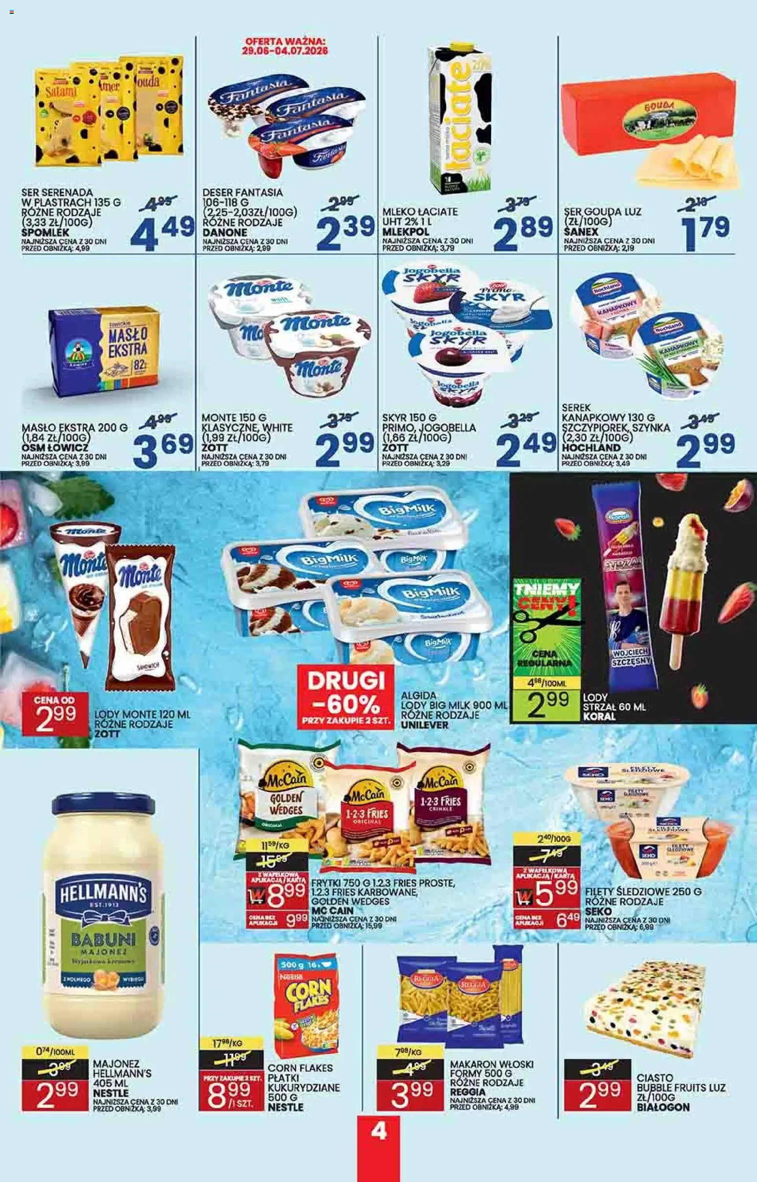 Wafelek gazetka od 29.06.2026 | Strona: 4 | Produkty: Masło, Ser, Płatki, Corn Flakes