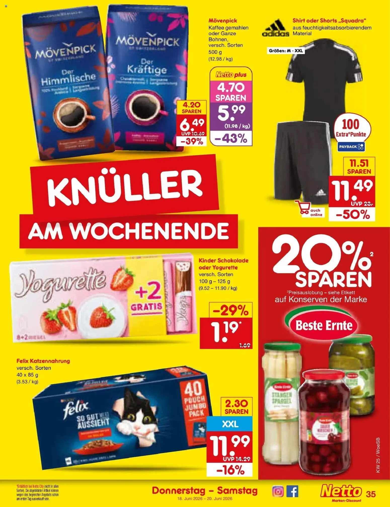 Netto Marken-Discount Prospekt Gemmingen – gültig ab 15.06.2026 | Seite: 47 | Produkte: Kinder schokolade, Yogurette, Kaffee, Schokolade