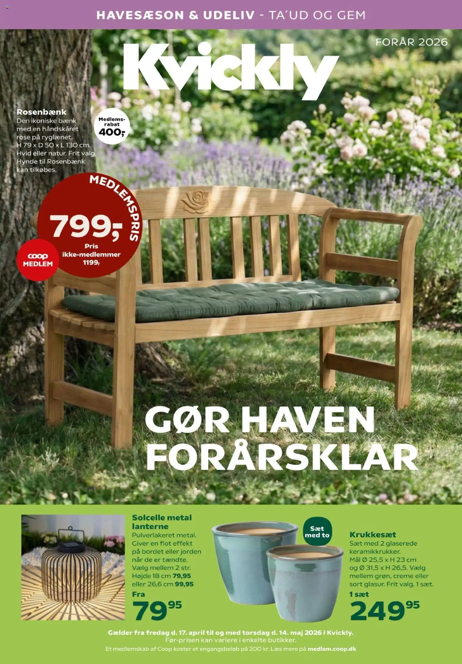 Kvickly tilbudsavis – gyldig fra 17.04.2026 | Side: 1 | Produkter: Creme, Bænk