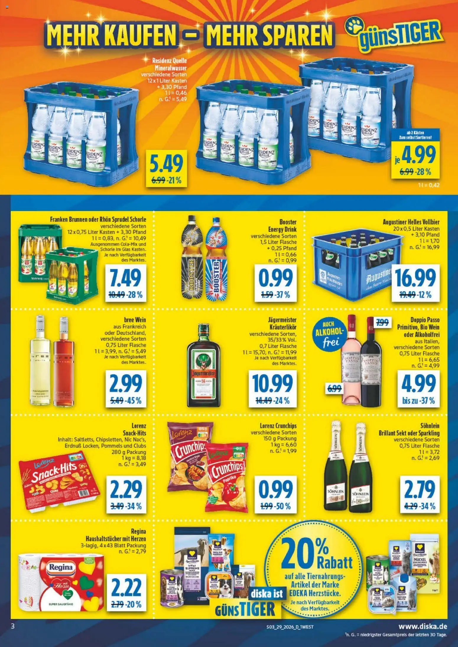 Diska - Diska Angebote Bayern KW28 – gültig ab 13.07.2026 | Seite: 3 | Produkte: Sekt, Mineralwasser, Doppio Passo, Lorenz crunchips