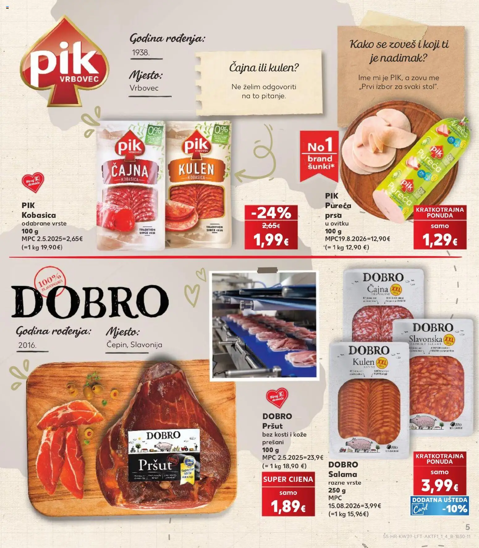 Kaufland katalog | vrijedi od 23.09.2026 | Stranica: 5 | Proizvodi: Pureća prsa, Pršut, Paprika, Kulen