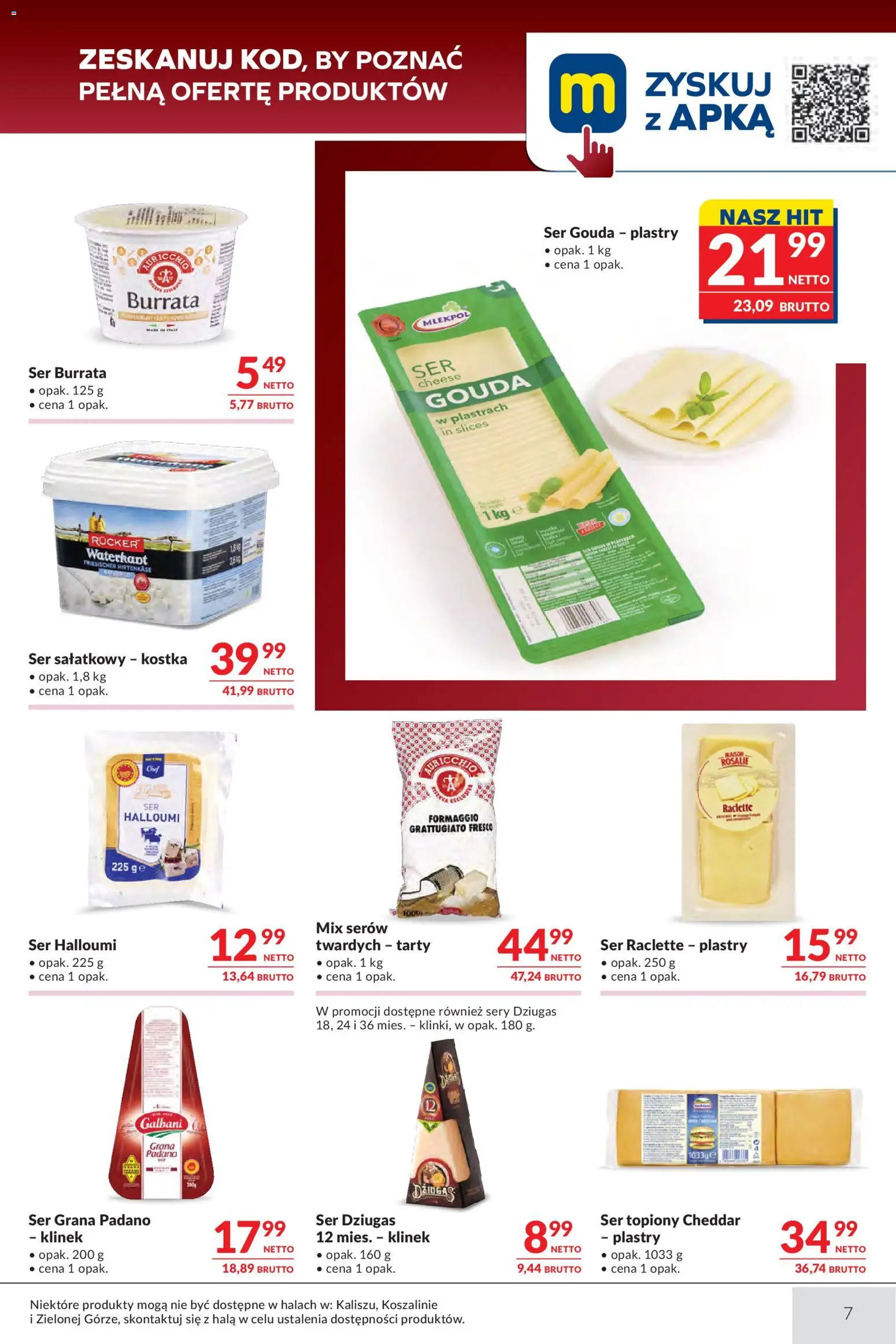 Makro gazetka - Oferta dla gastronomii od 04.08.2026 | Strona: 7 | Produkty: Ser topiony, Grana padano, Ser grana padano, Sery