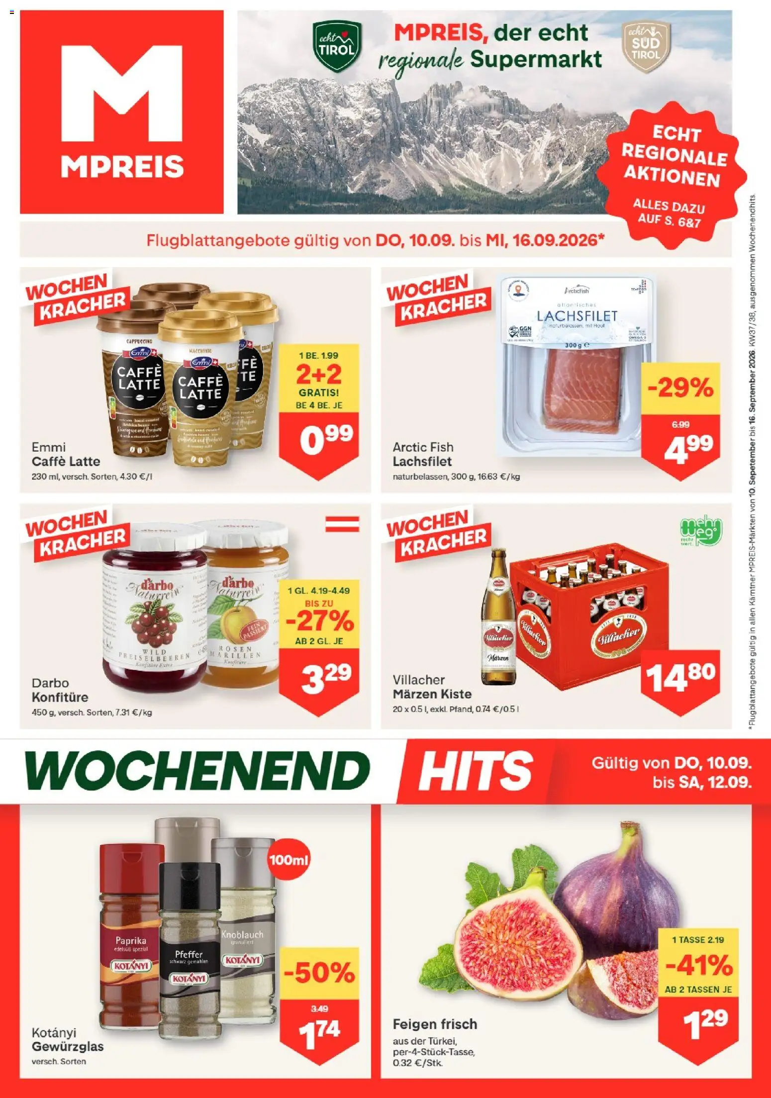 MPREIS Dellach im Drautal gültig ab 10.09.2026 | Seite: 1 | Produkte: Pfeffer, Knoblauch, Feigen, Lachsfilet