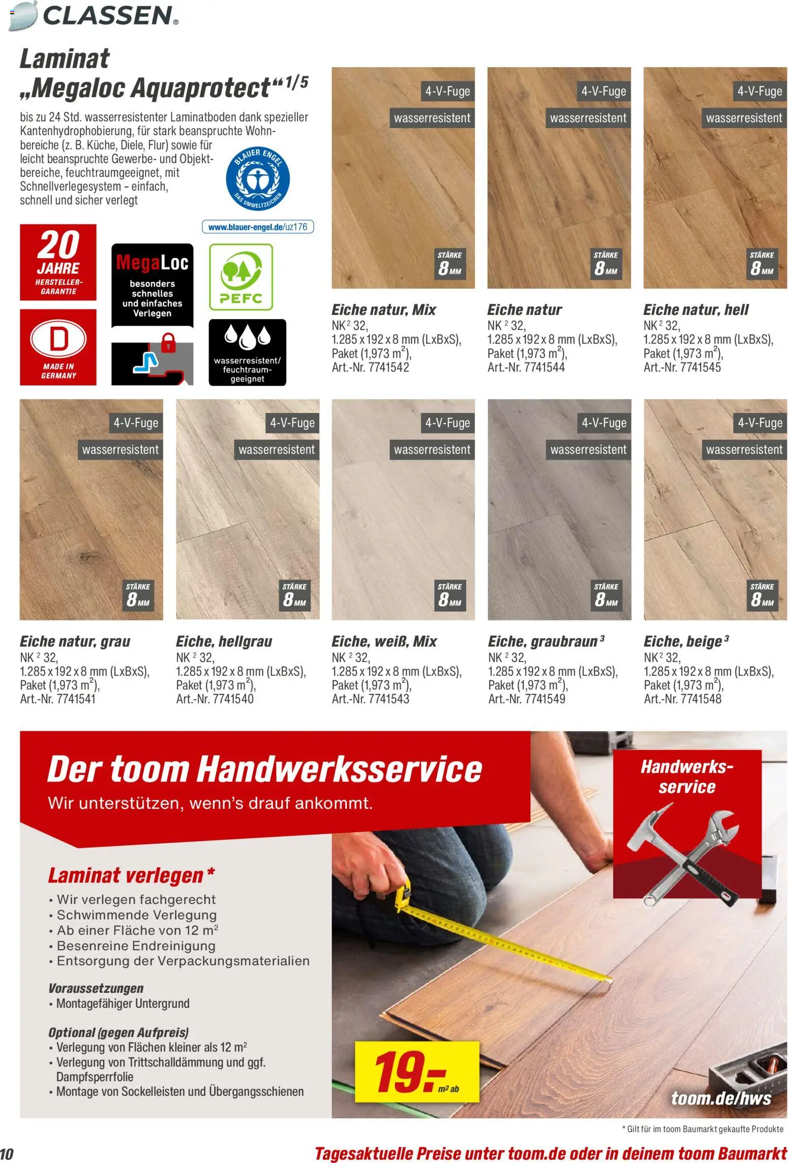 Toom Baumarkt Bodenbeläge & Zubehör – gültig ab 01.01.2026 | Seite: 10