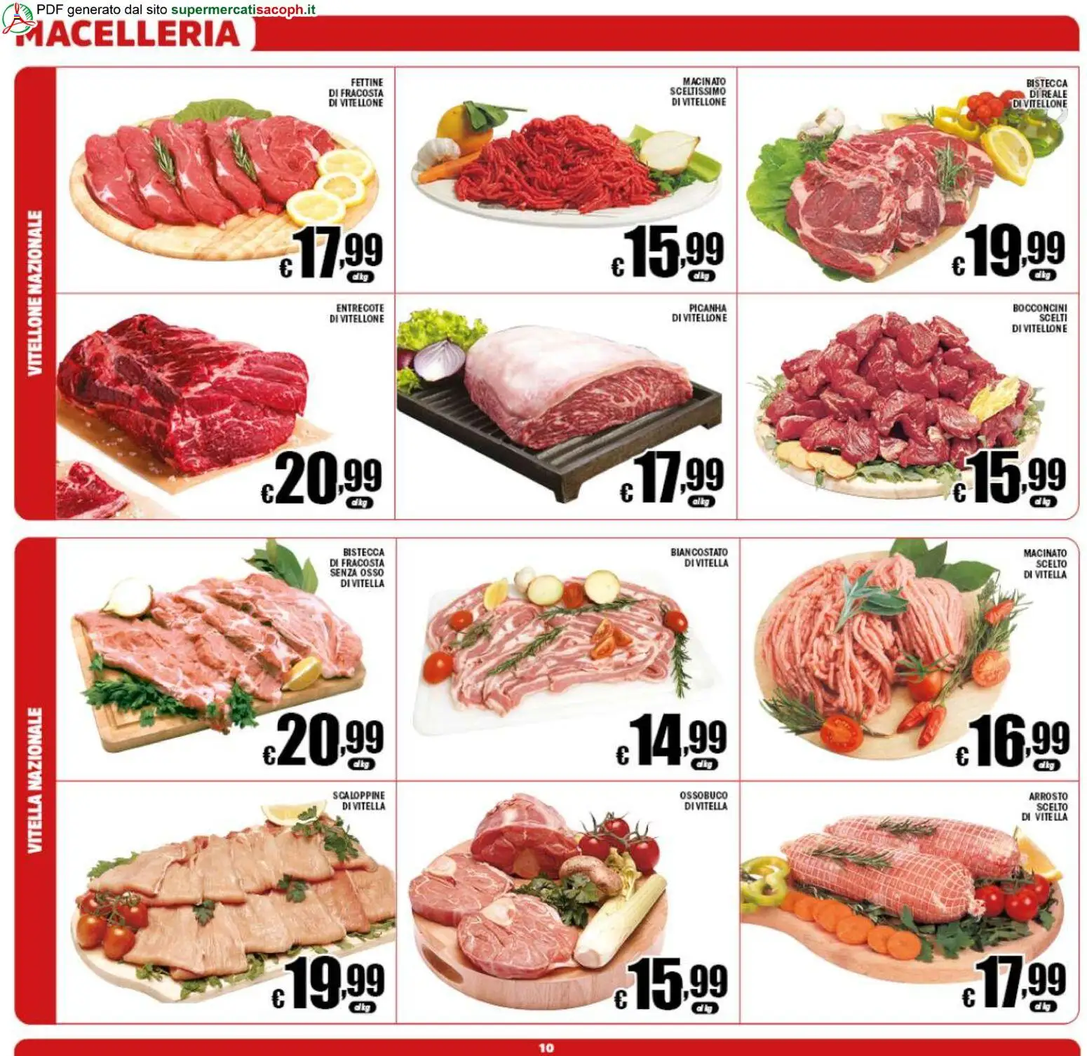 Volantino Sacoph del 10.06.2026 | Pagina: 10 | Prodotti: Arrosto, Ossobuco, Macinato
