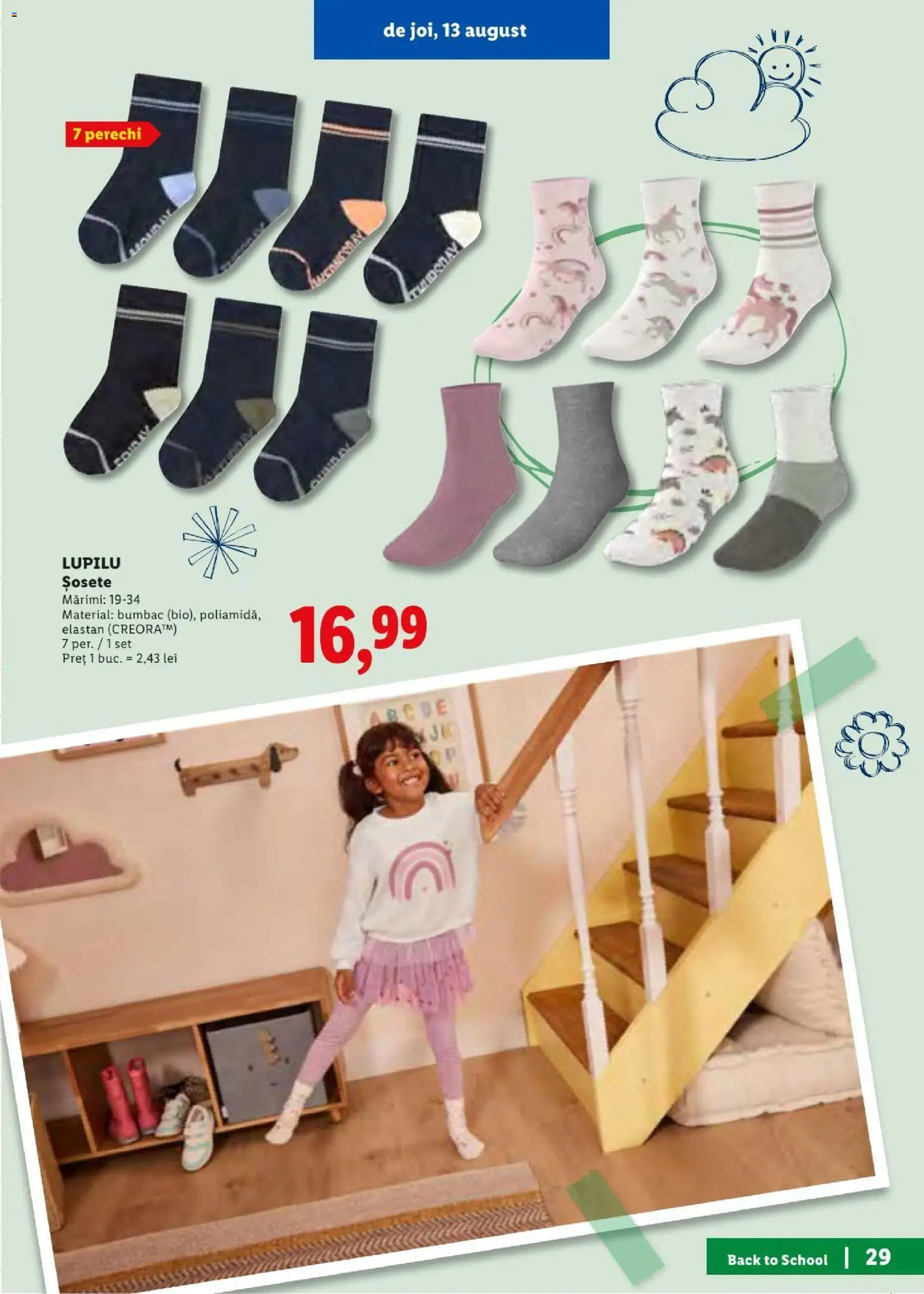 Noul catalog Lidl – valabil de la 10.08.2026 | Pagină: 29 | Produse: Șosete
