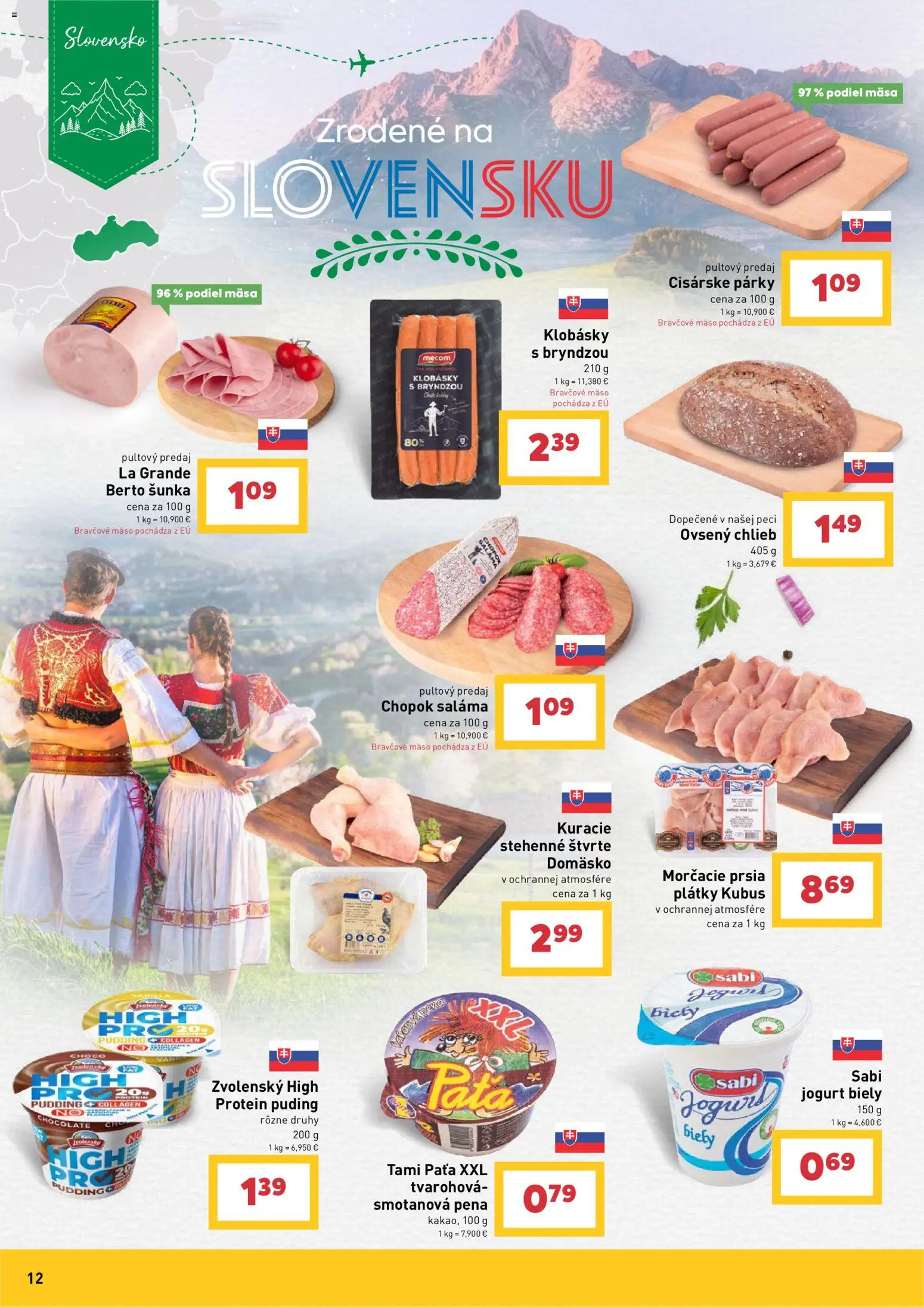 Nové Billa akcie – leták je platný od 29.07.2026 | Strana: 12 | Produkty: Jogurt, Puding, Bravčové mäso, Kakao