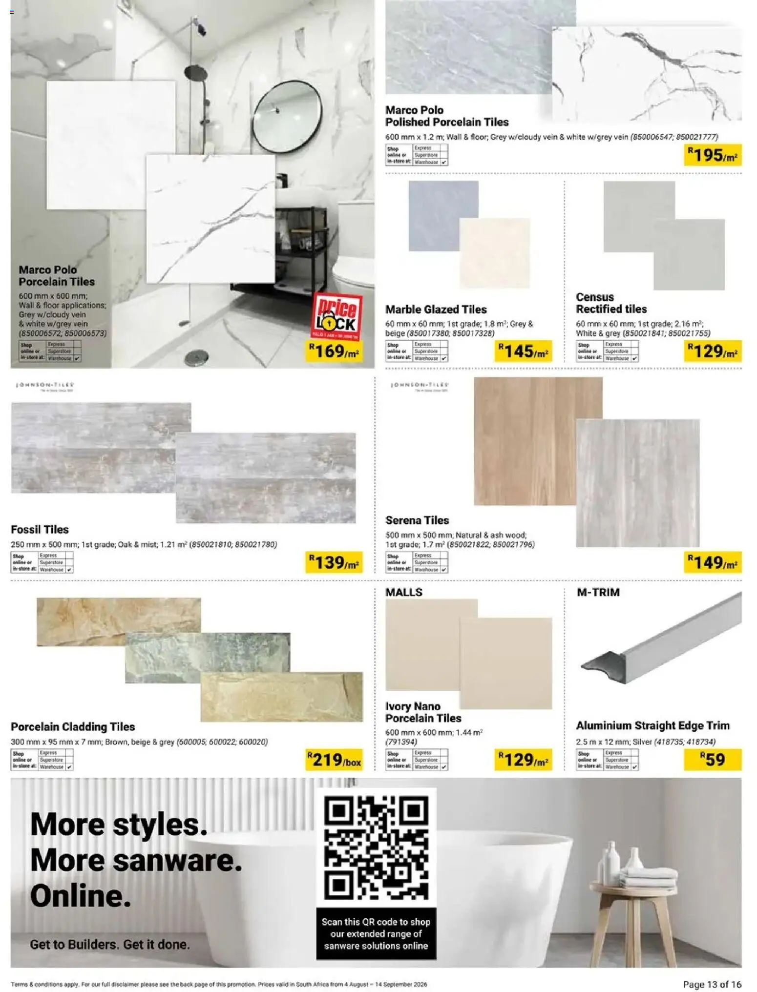 New Builders catalogue – valid from 04/08/2026 | Page: 13 | Products: Cladding