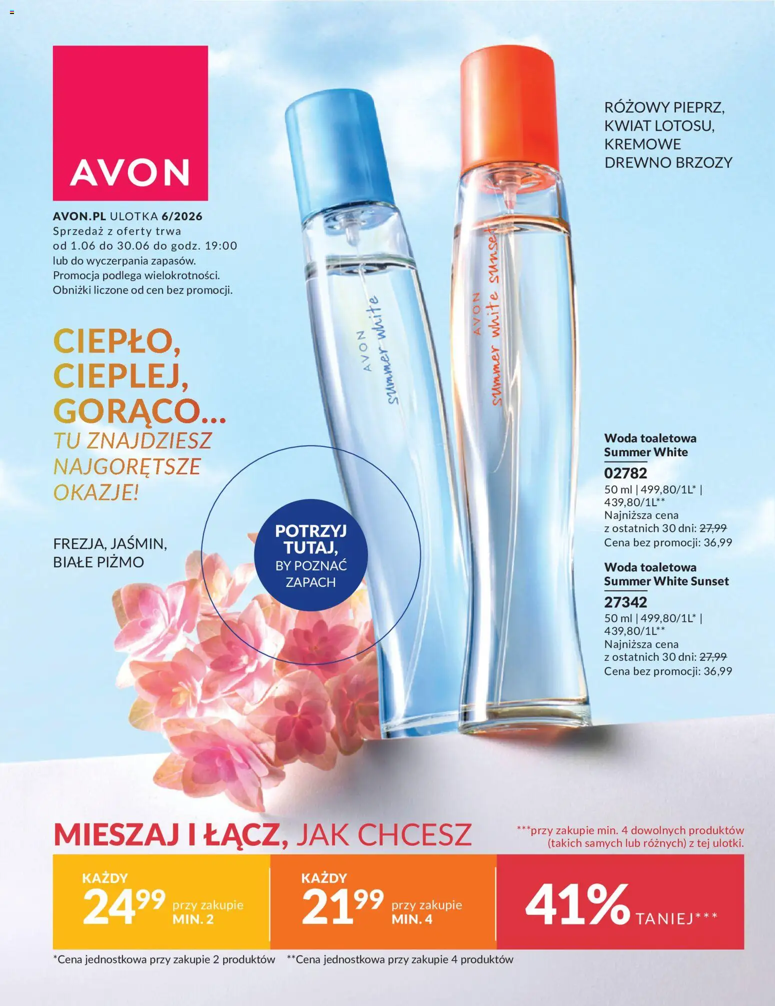 Avon Katalog Różowe Ceny od 01.06.2026 | Strona: 1 | Produkty: Zapach, Woda toaletowa, Woda