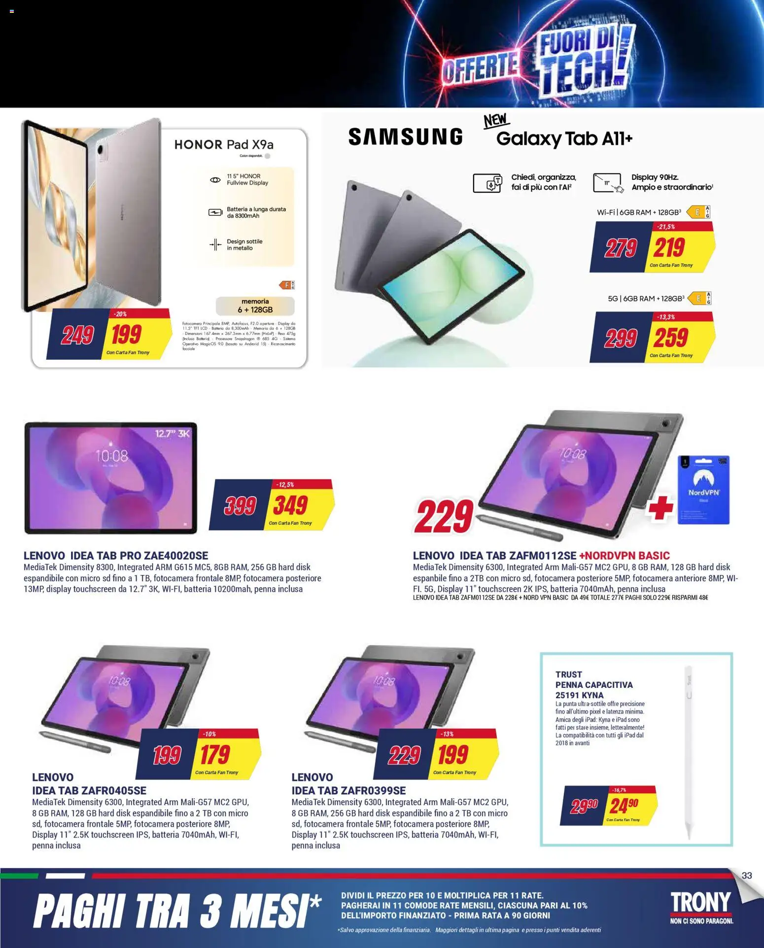 Volantino Trony del 28.04.2026 | Pagina: 33 | Prodotti: Fotocamera, Ipad, Batteria, Samsung