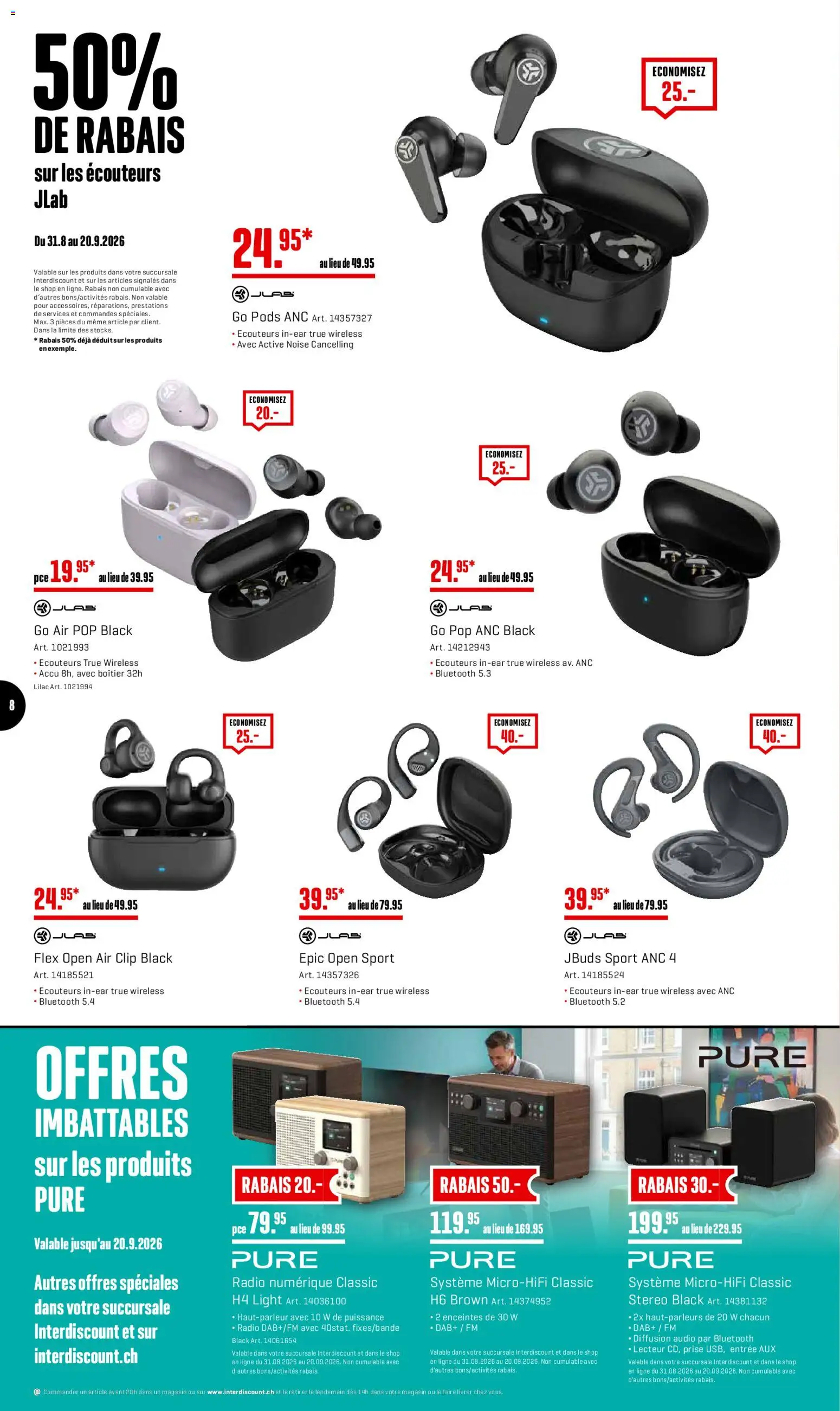 Interdiscount aktionen Offres – gültig ab 07.09.2026 | Seite: 8 | Produkte: Audio, Radio