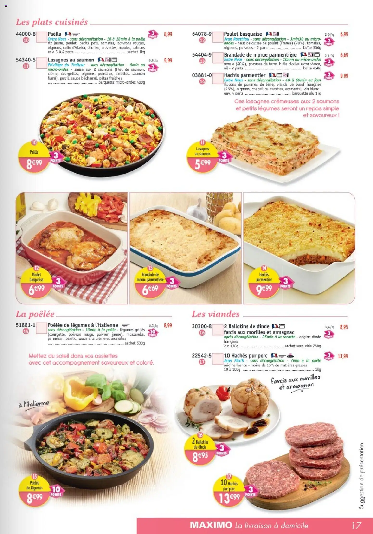 {H1} | Page: 17 | Produits: Flocons, Poêle, Lasagnes, Cuisse de poulet
