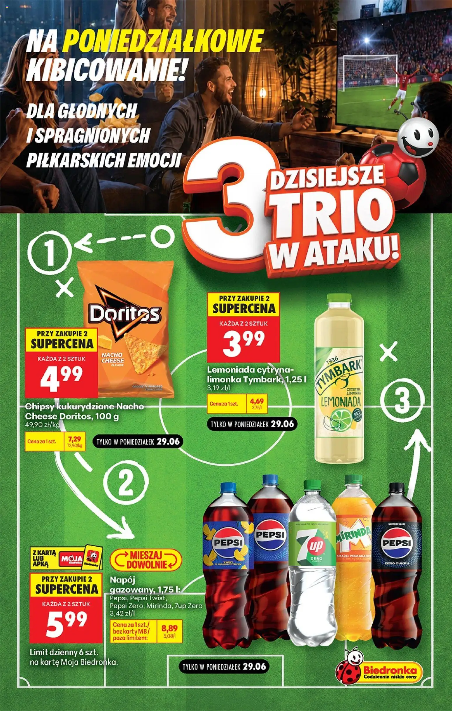 Biedronka gazetka - Football od 29.06.2026 | Strona: 1 | Produkty: Cytryna, Chipsy kukurydziane, Chipsy, Pepsi