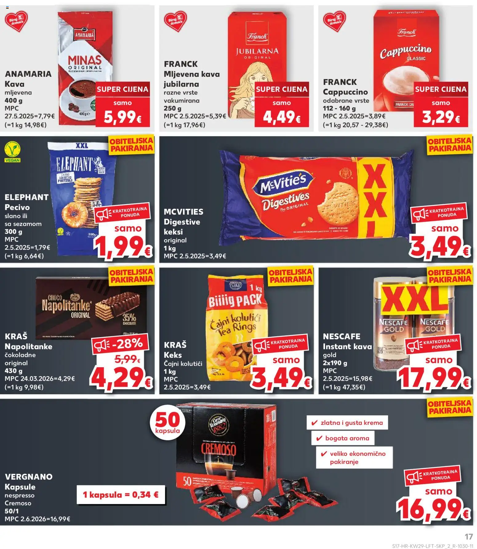 Kaufland katalog | vrijedi od 15.07.2026 | Stranica: 17 | Proizvodi: Mljevena kava, Nescafe, Keks, Cappuccino