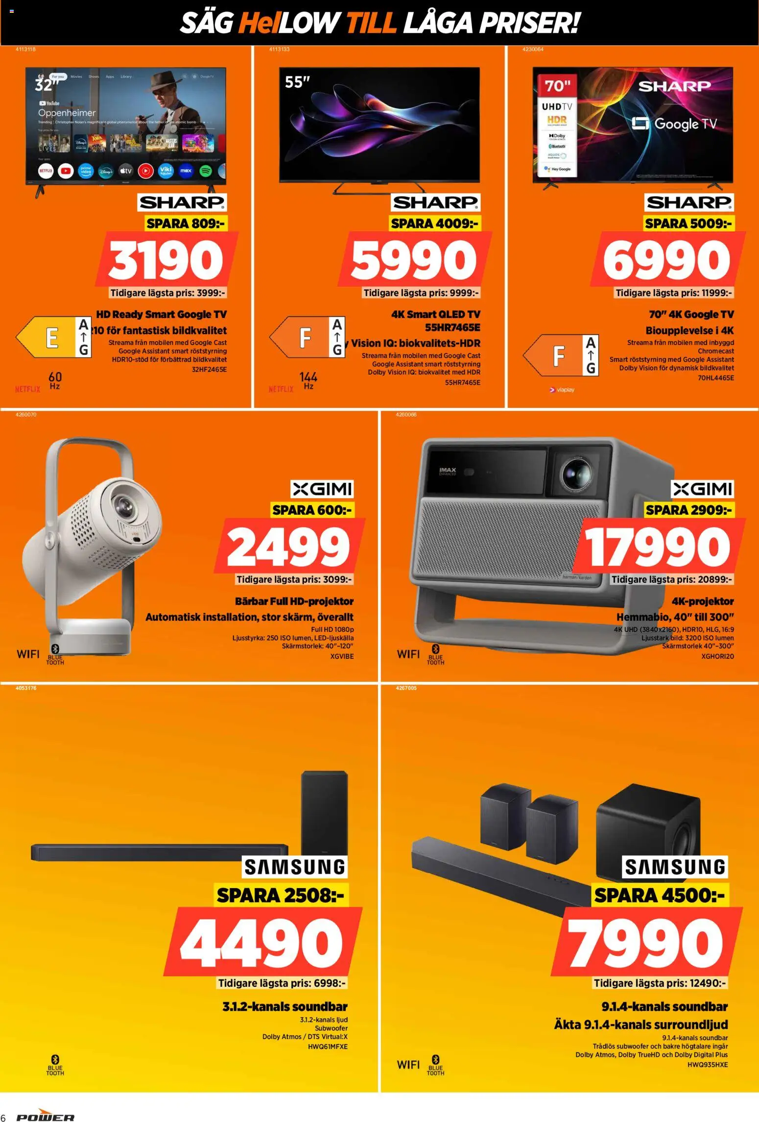 Power reklamblad aktuell från 26/10/2026 | Sida: 6 | Produkter: Qled tv, Såg, Soundbar, Wifi