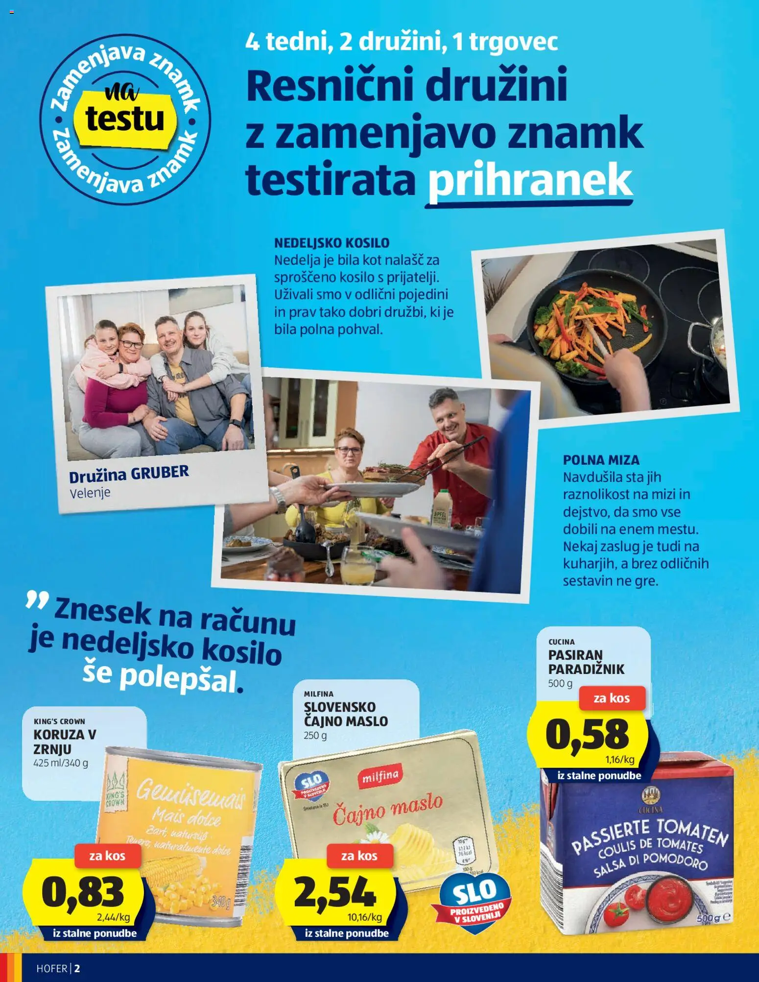 Novi Hofer katalog ponudbe – veljaven od 20.05.2026 | Stran: 2 | Izdelki: Koruza, Miza, Kos, Smetana