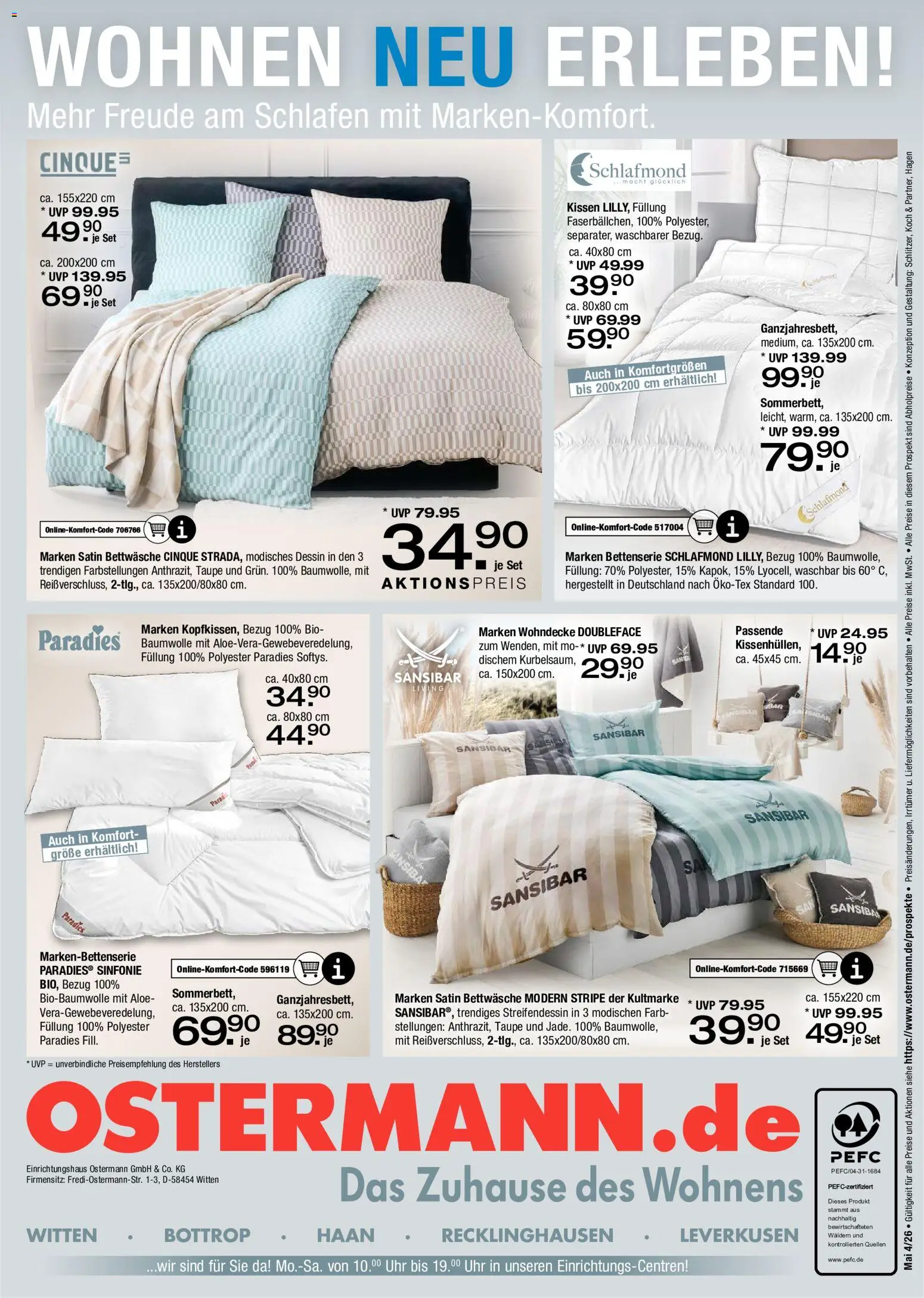 Ostermann Schlafen-spezial – gültig ab 28.05.2026 | Seite: 24 | Produkte: Kissen, Bettwäsche, Uhr