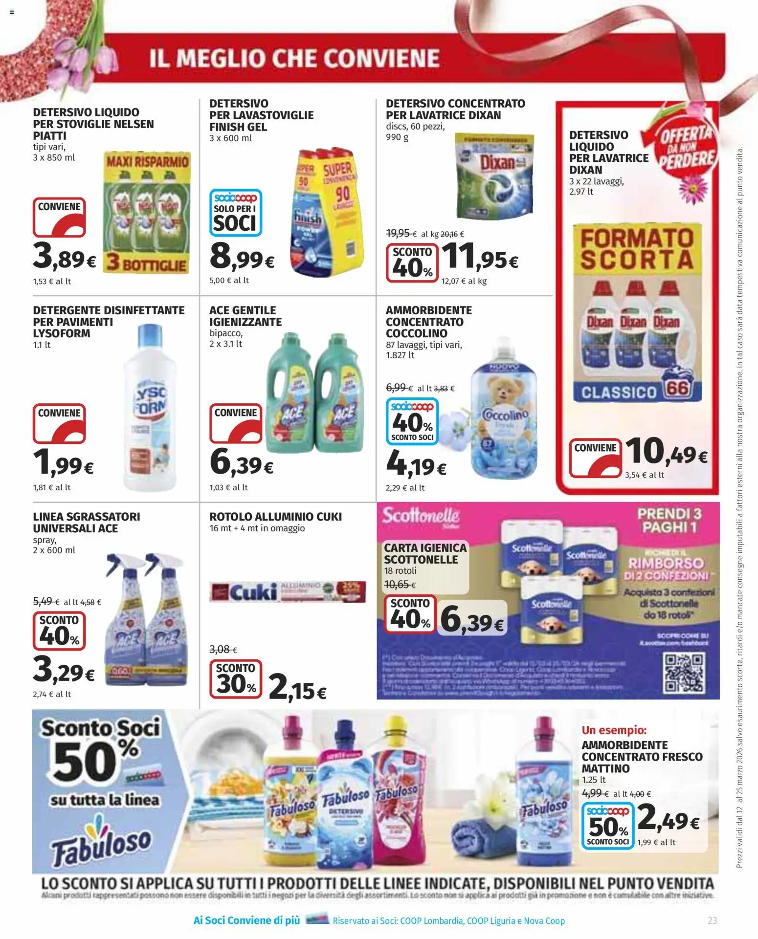 Volantino Ipercoop del 12.03.2026 | Pagina: 23 | Prodotti: Carta igienica, Lavatrice, Data, Alluminio