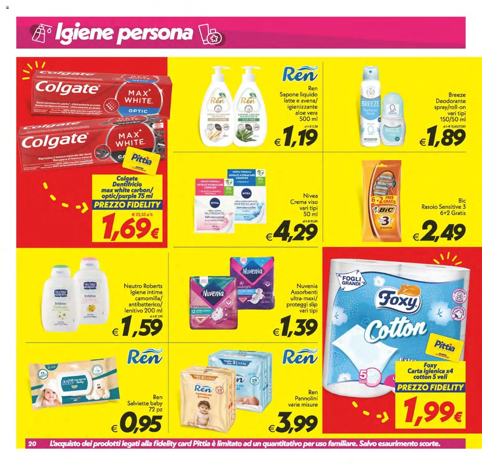 Volantino SuperConveniente del 07.04.2026 | Pagina: 20 | Prodotti: Crema, Pannolini, Proteggi slip, Crema viso