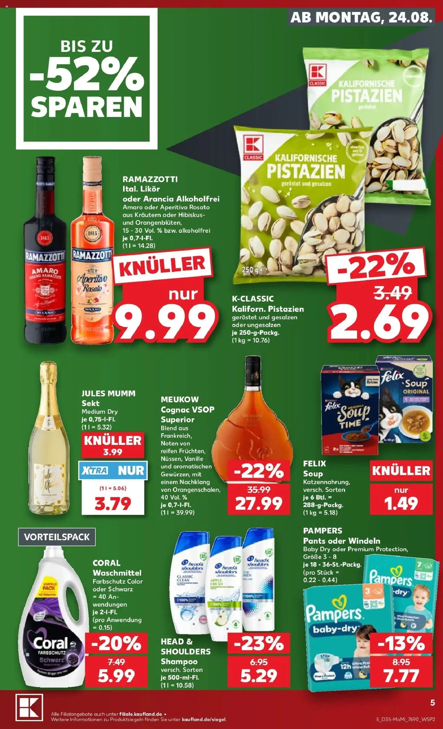 Kaufland Prospekt Mosbach – gültig ab 24.08.2026 | Seite: 5 | Produkte: Coral, Sekt, Jules mumm, Apple