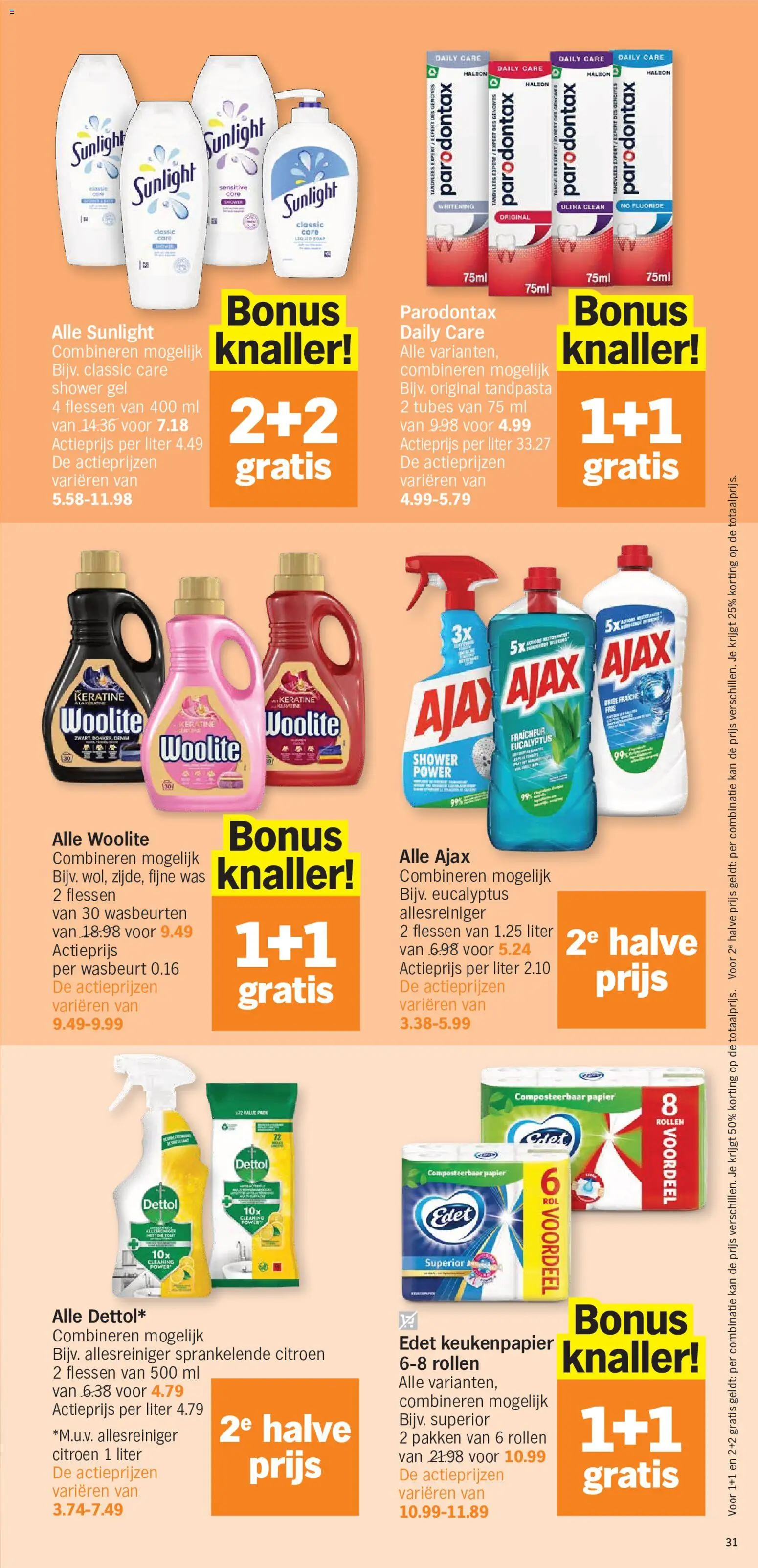 {H1} | Pagina: 31 | Producten: Was, Caro, Keukenpapier, Kan