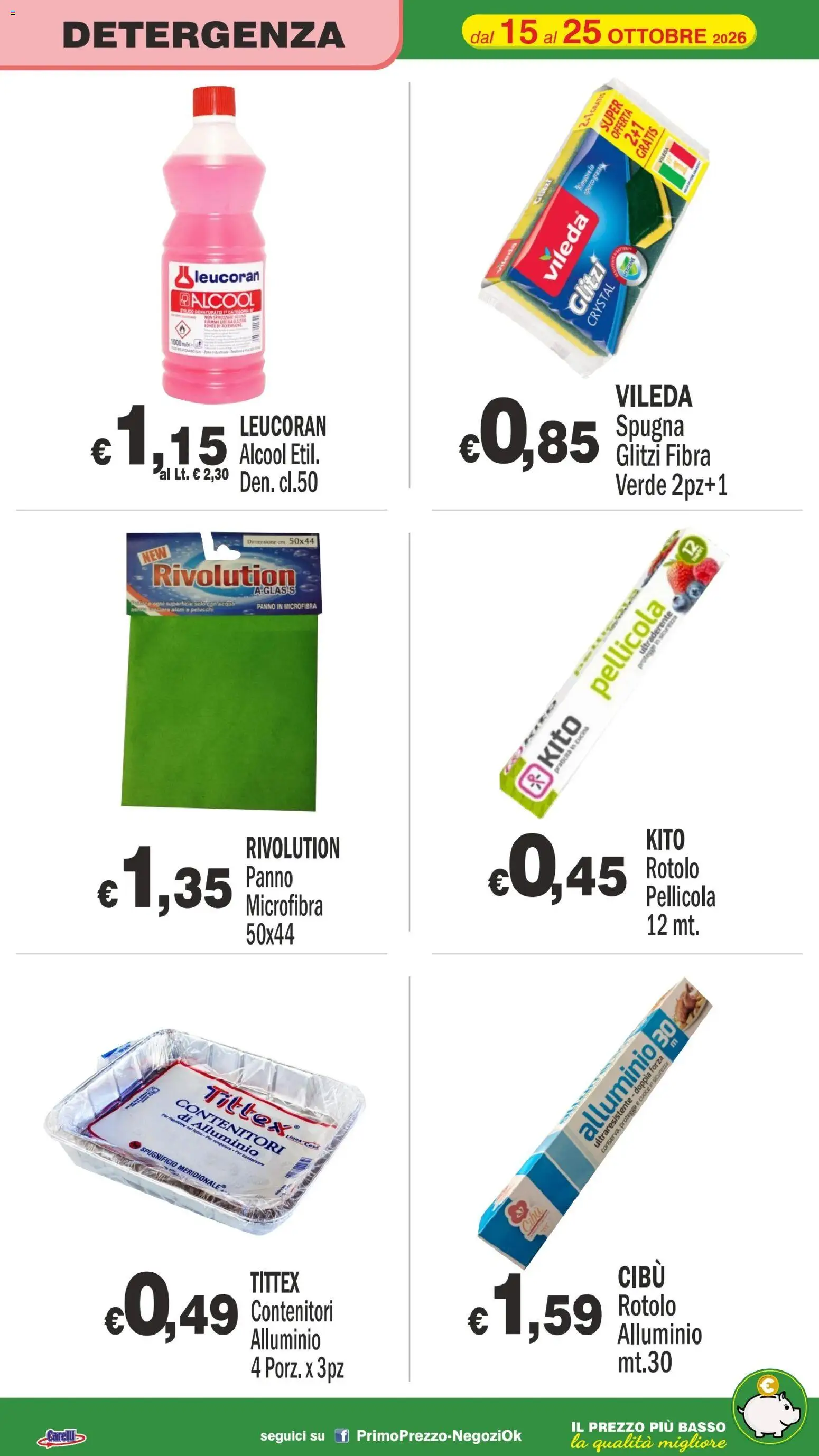 Volantino Primo Prezzo del 15/10/2026 | Pagina: 25 | Prodotti: Spugna, Acqua, Basso, Pellicola