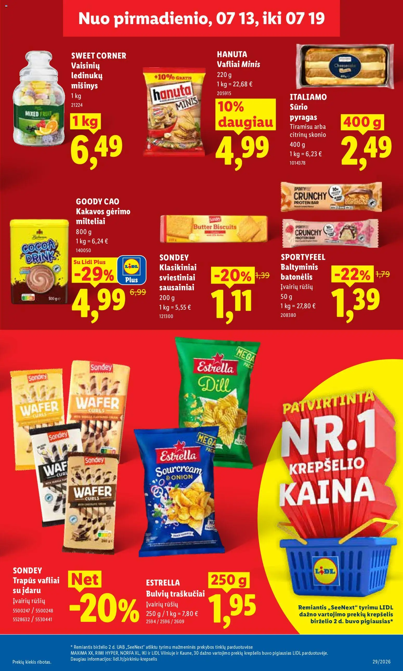 LIDL akcijos nuo 2026.07.13 | Puslapis: 21 | Prekių: Sausainiai, Krepšelis, Vafliai, Traškučiai