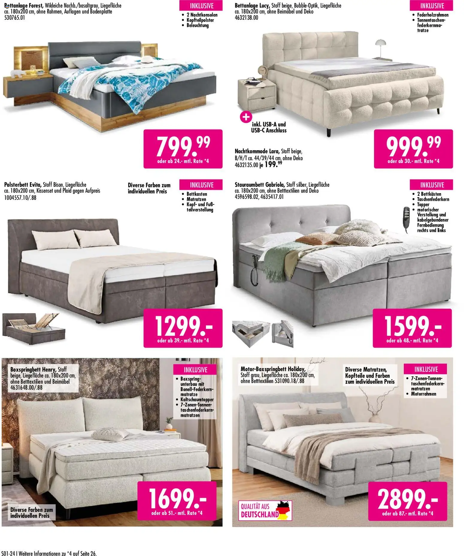 SB Möbel Boss Mach Dein Schlafzimmer zur Wohlfühlzone – gültig ab 02.10.2026 | Seite: 24 | Produkte: Matratze, Boxspringbett, Polsterbett, Topper