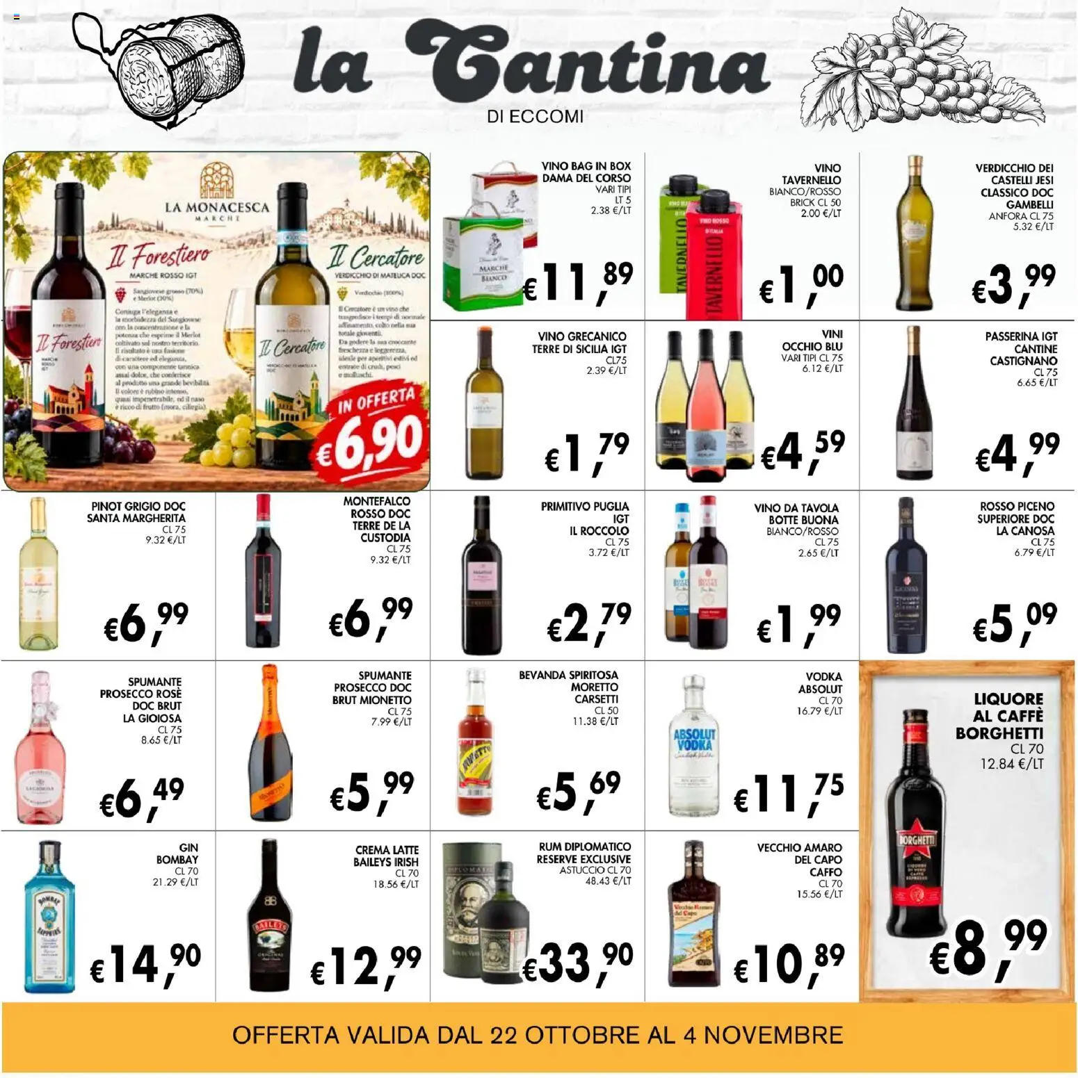 Volantino Coal del 22/10/2026 | Pagina: 22 | Prodotti: Crema, Latte, Vino, Mionetto