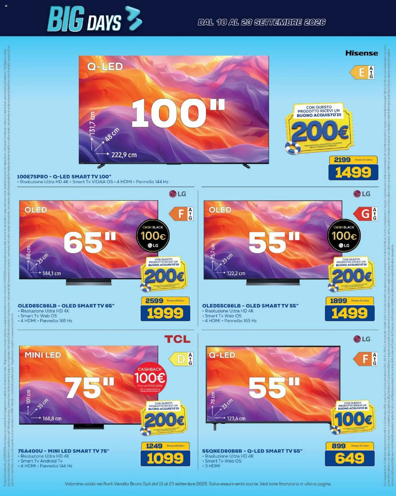 Volantino BRUNO del 10/09/2026 | Pagina: 19 | Prodotti: smart TV, TV, Presa
