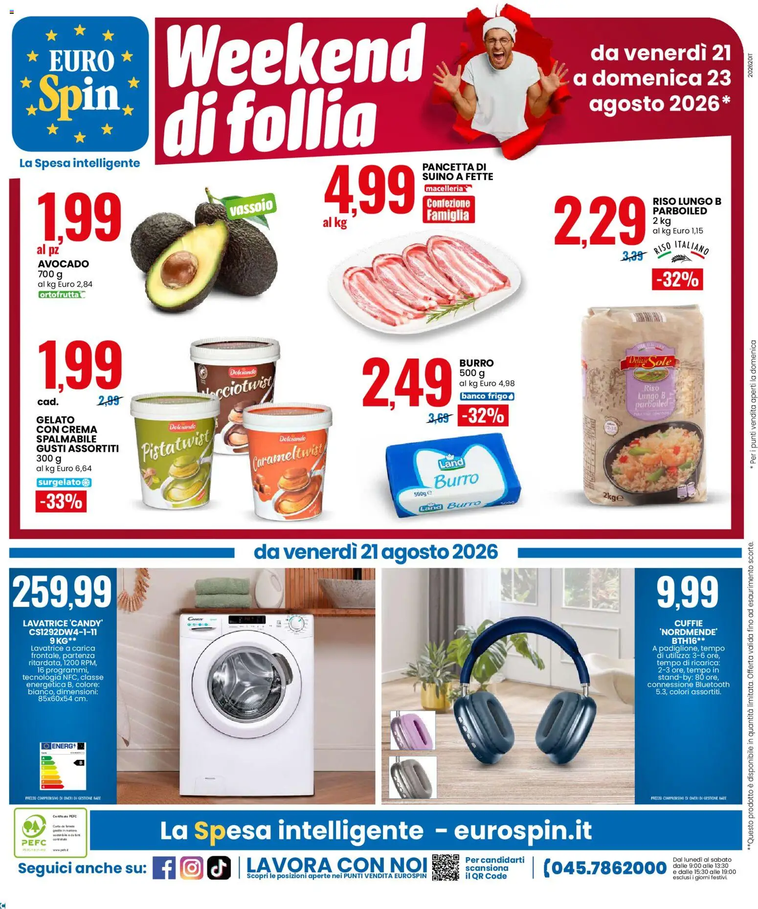 Volantino Eurospin del 10/08/2026 | Pagina: 18 | Prodotti: Riso, Gelato, Avocado, Vassoio