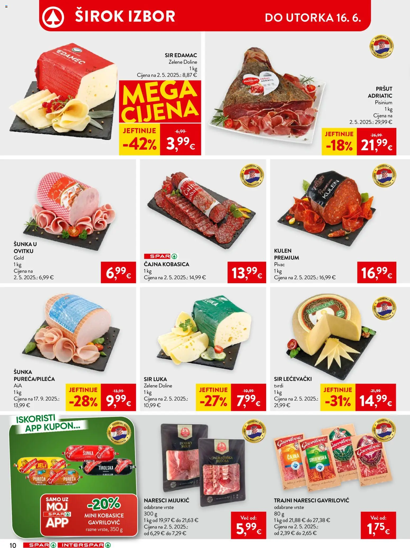 Spar katalog | vrijedi od 10.06.2026 | Stranica: 17 | Proizvodi: Sir, Šunka, Buđola, Kulen