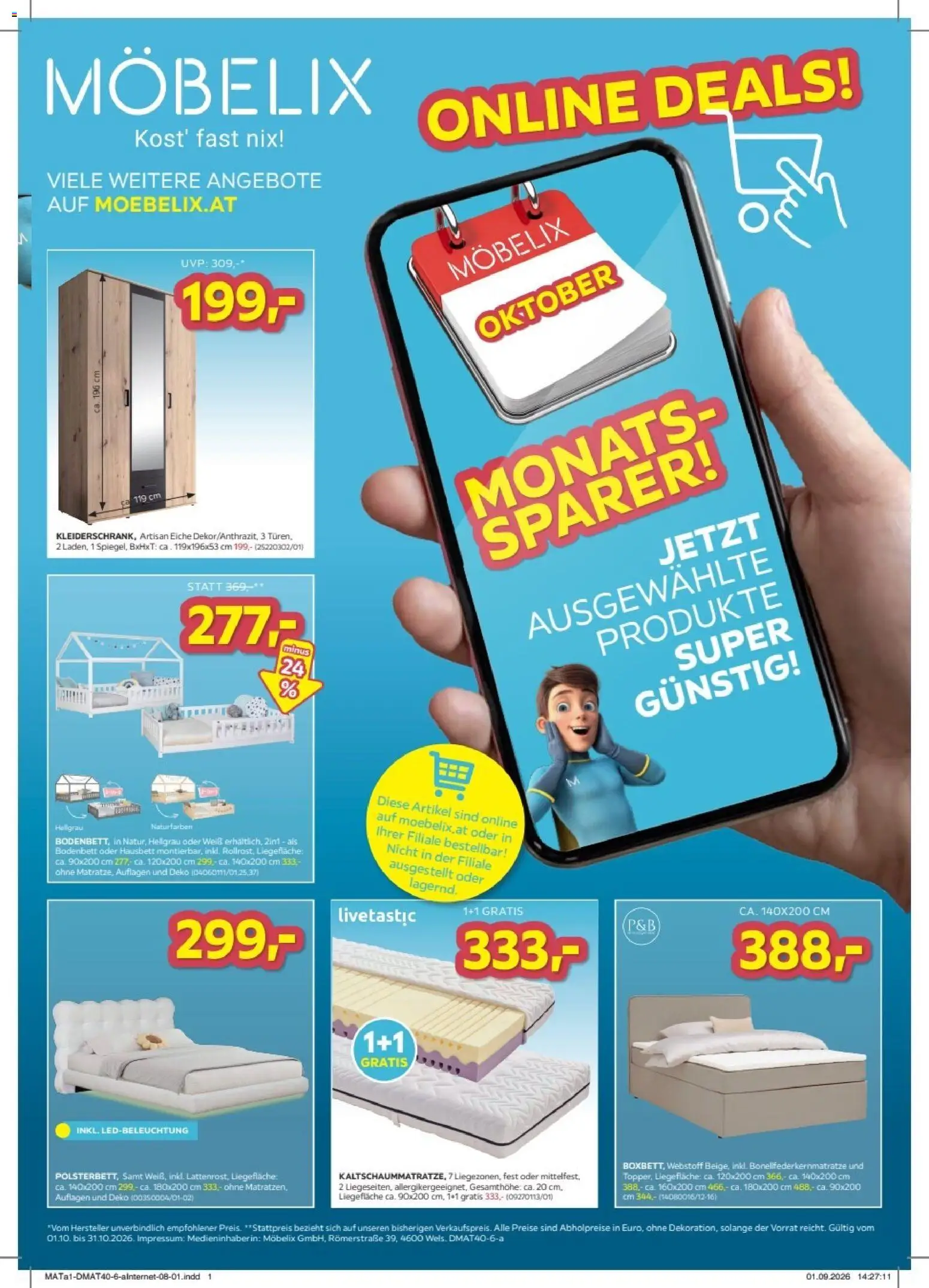 Möbelix Online deals gültig ab 01.10.2026 | Seite: 1