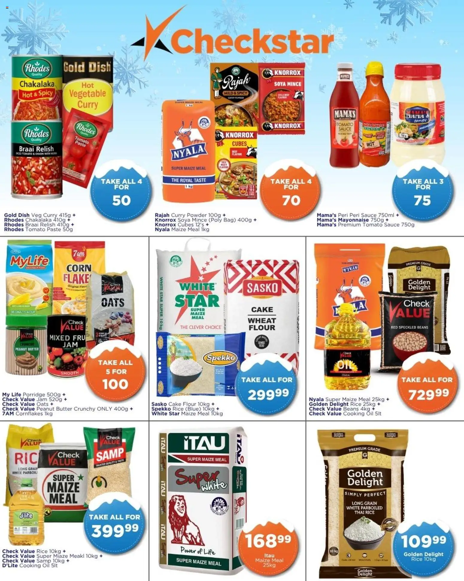 New Check Star catalogue – valid from 25.05.2026 | Page: 3 | Products: Beans, Maize meal, Butter, Tomato sauce