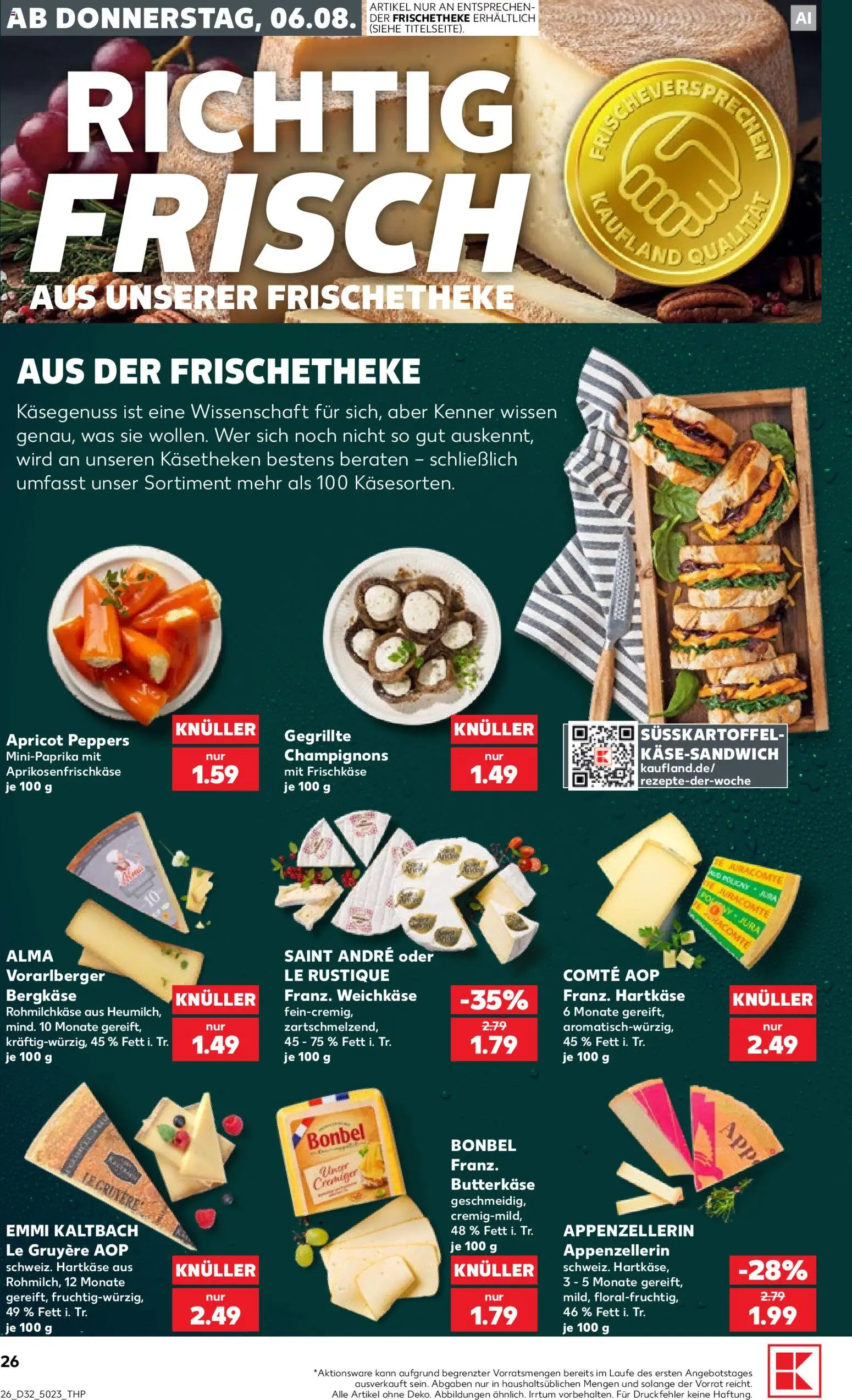 Kaufland Prospekt Völklingen – gültig ab 06.08.2026 | Seite: 26 | Produkte: Champignons, Frischkase